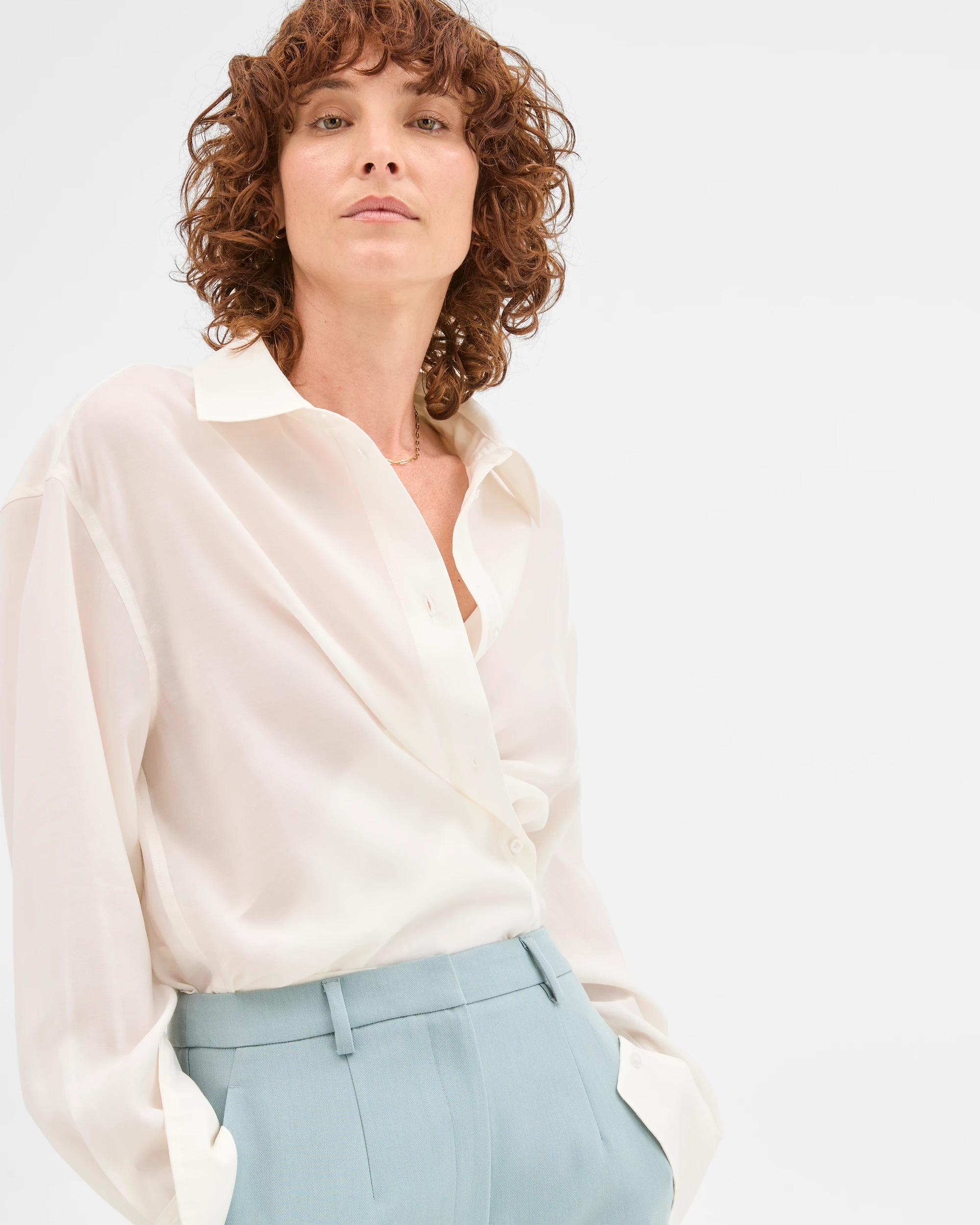 6 Preview Wrap Detail Shirt CLOUD DANCER, 6 of 10