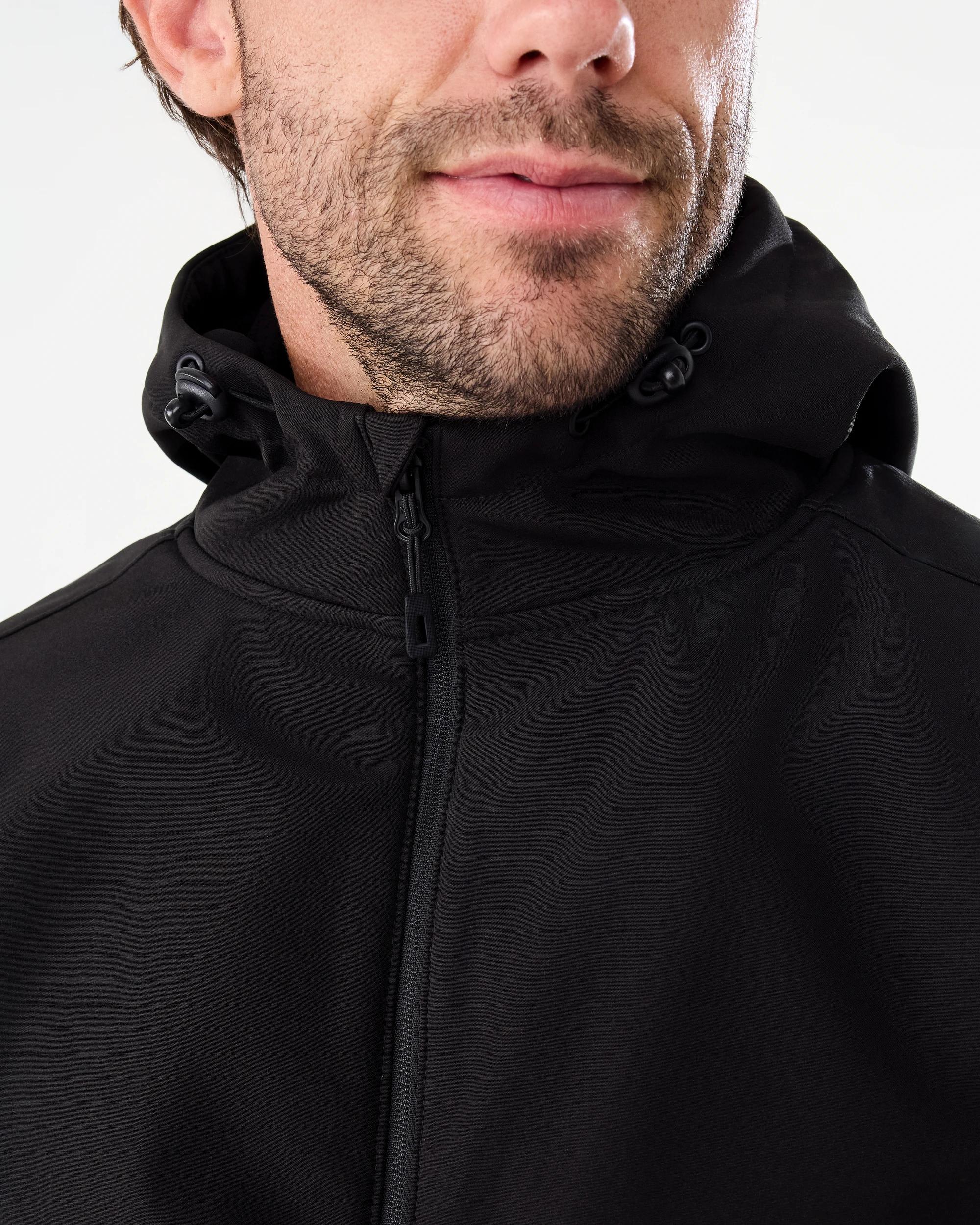 7 Active Mens Outdoor Bonded Shell Jacket Black 2, 7 of 8