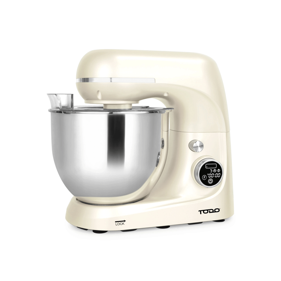 2 TODO 1100W Electric Stand Mixer 5.3L Stainless Steel Bowl Heated Fermentation LCD Touch Screen Control - Cream, 2 of 7