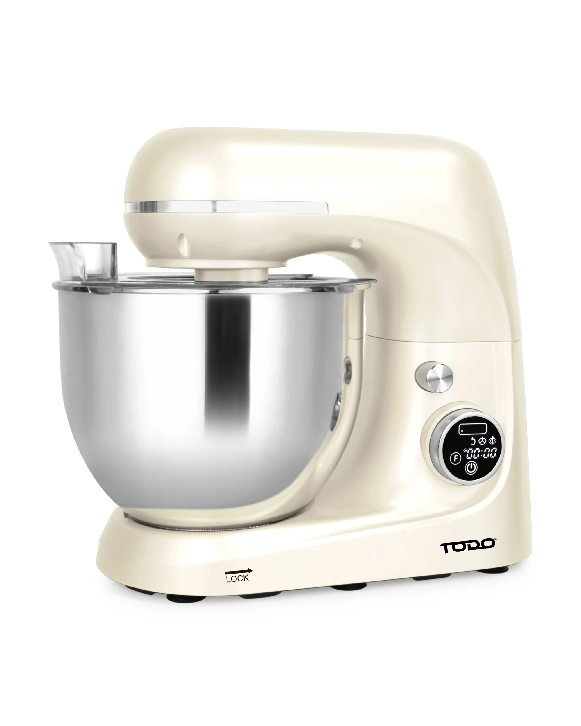 2 TODO 1100W Electric Stand Mixer 5.3L Stainless Steel Bowl Heated Fermentation LCD Touch Screen Control - Cream, 2 of 7