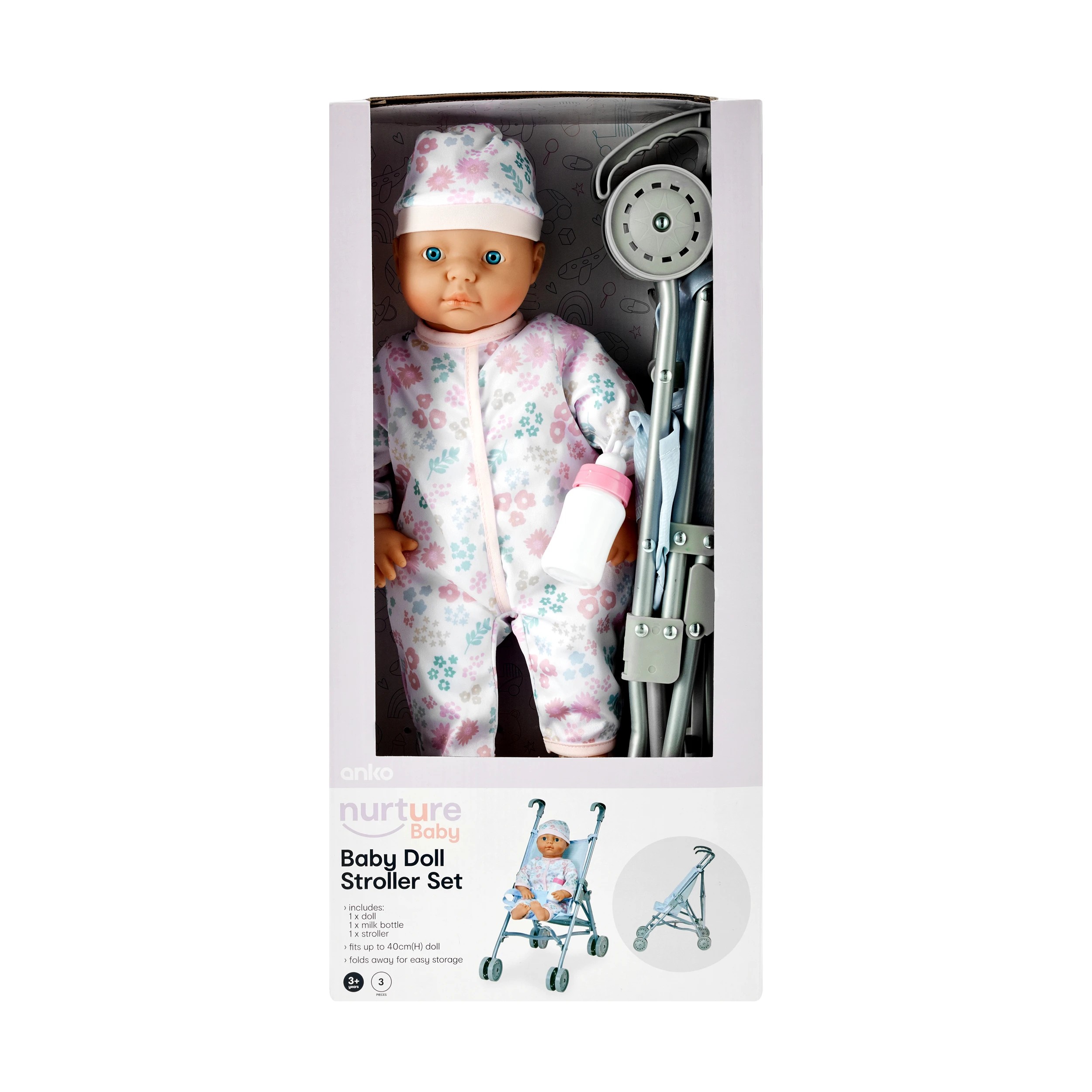 9 3 Piece Baby Doll Stroller Set, 9 of 10