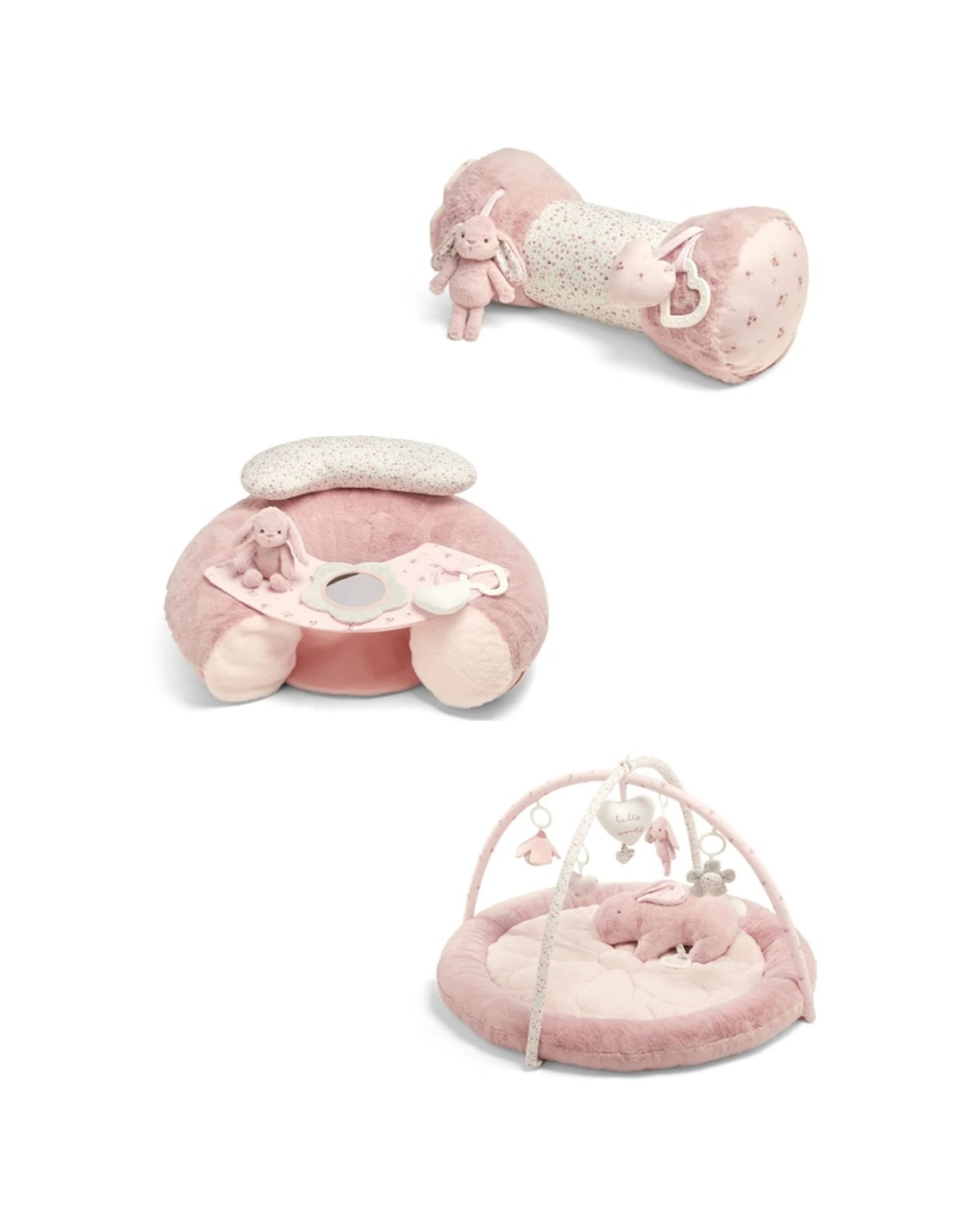 1 Mamas & Papas Australia 3pc Playmat Bundle Wish Upon A Cloud Tummy Time Set - Pink, 1 of 4