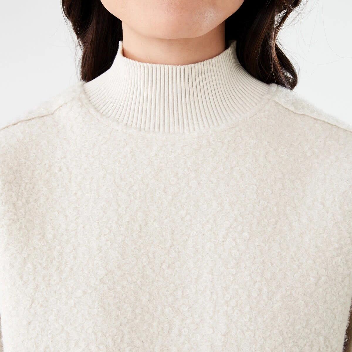 5 Boucle Funnel Neck Sweatshirt Nat Beige, 5 of 6