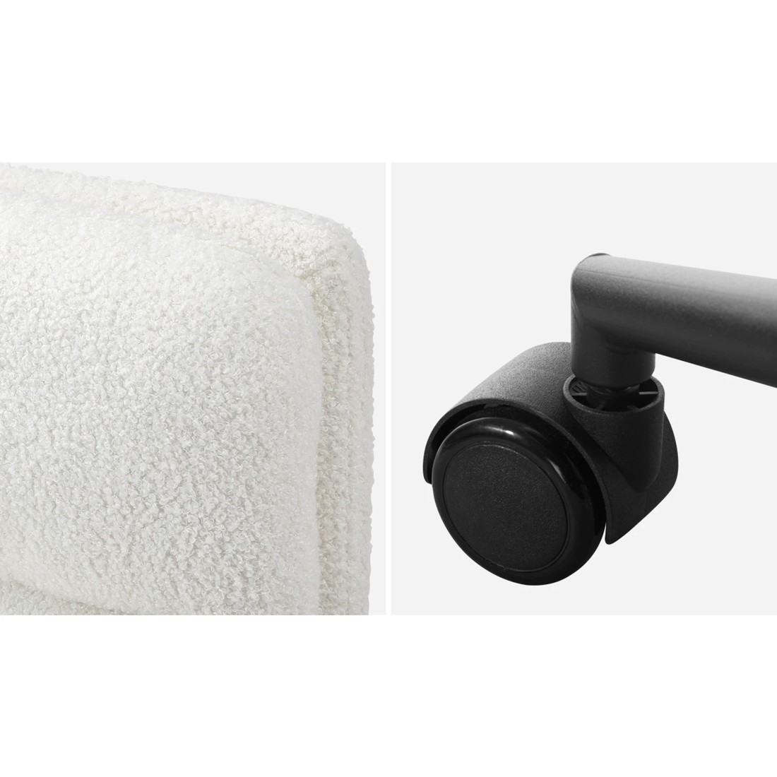 5 Oikiture Armless Office Desk Chair Boucle
 - White, 5 of 10