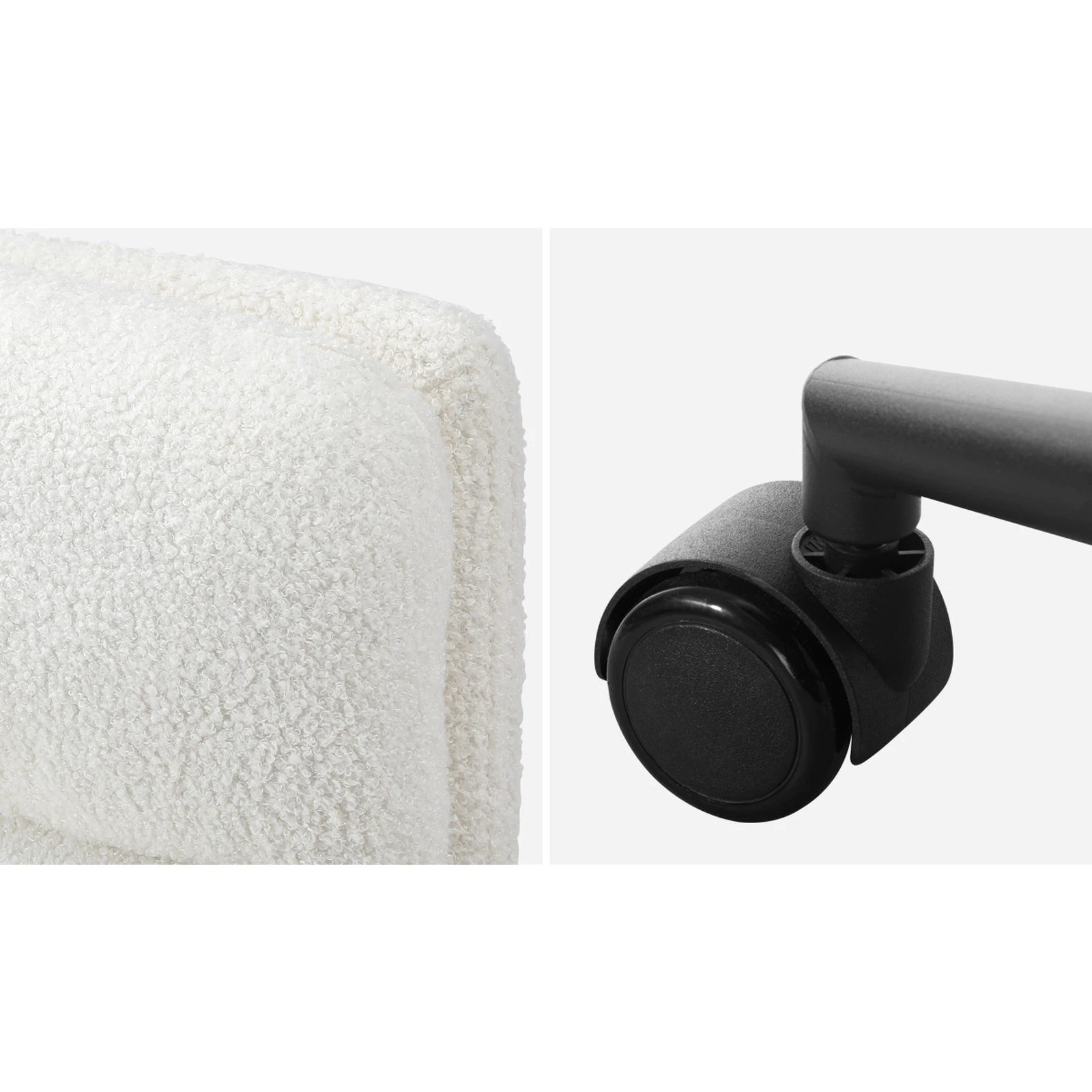 5 Oikiture Armless Office Desk Chair Boucle
 - White, 5 of 10