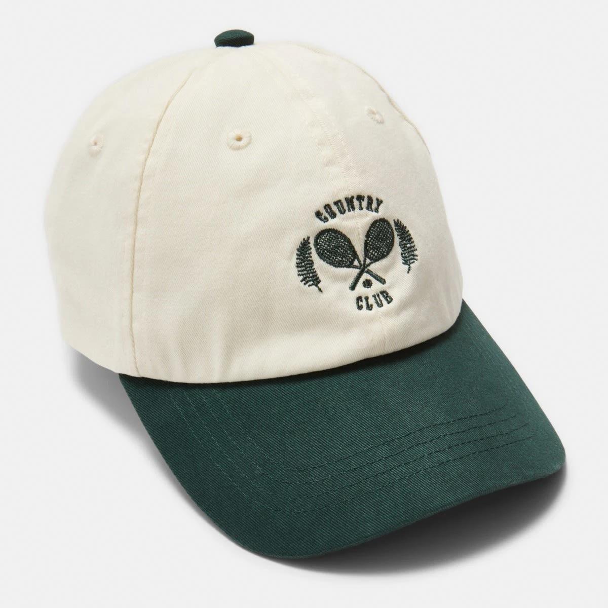 1 Unstructured Baseball Cap WHITE GREEN CAP, 1 of 4