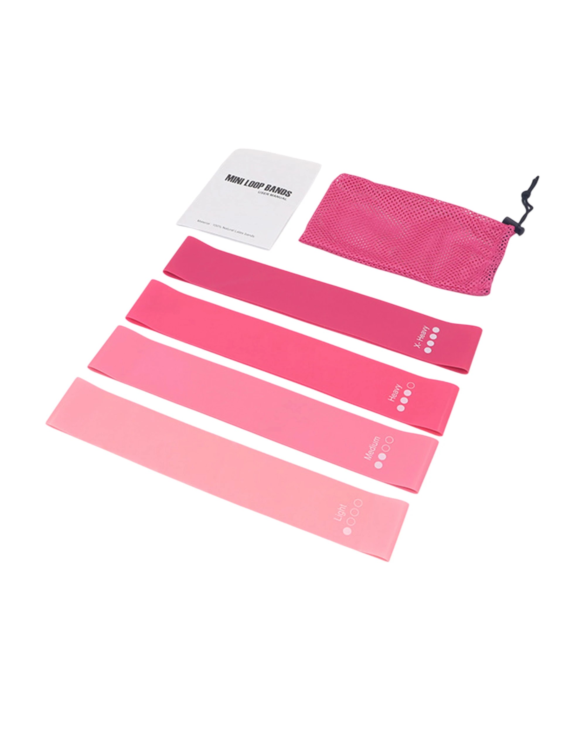 2 TODO Exercise Pilates Yoga Loop Resistance Band Workout Physio Stretch Aerobics 4 Set - Pink, 2 of 3