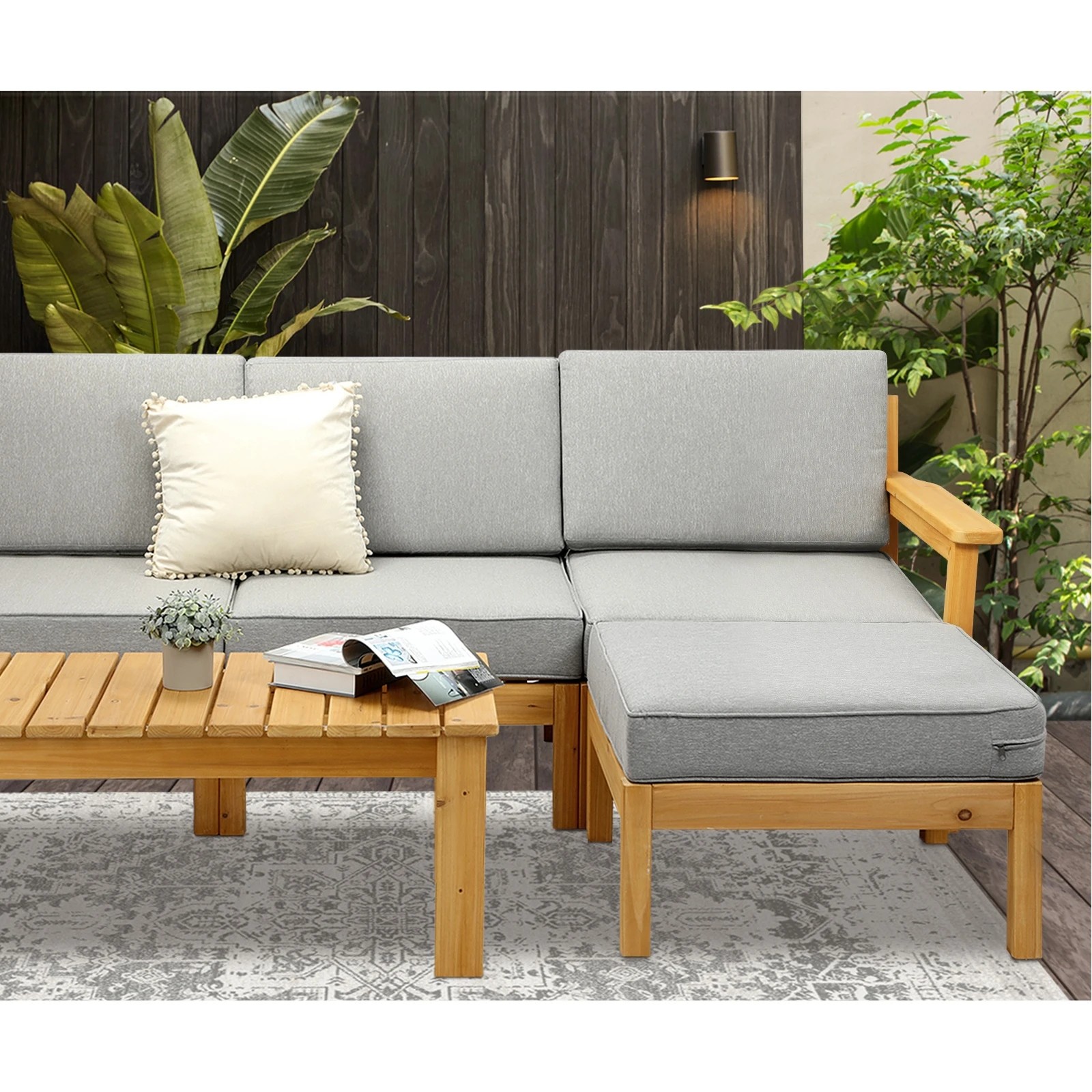 8 Livsip 5 Piece Outdoor Lounge Sofa Set
 - Grey, 8 of 9