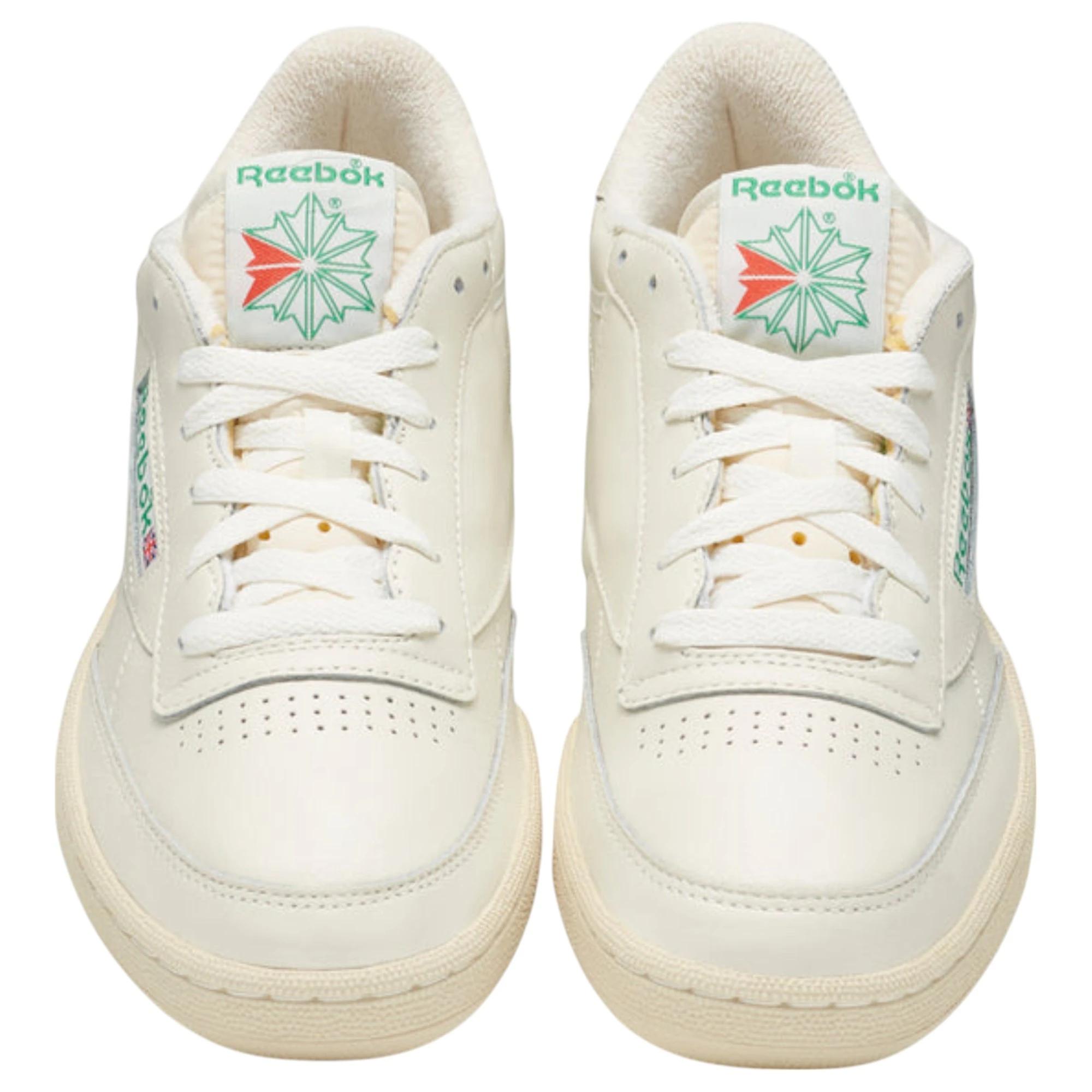 4 Reebok Mens Club C 85 Vintage Casual Shoes CHALK/GREEN, 4 of 8