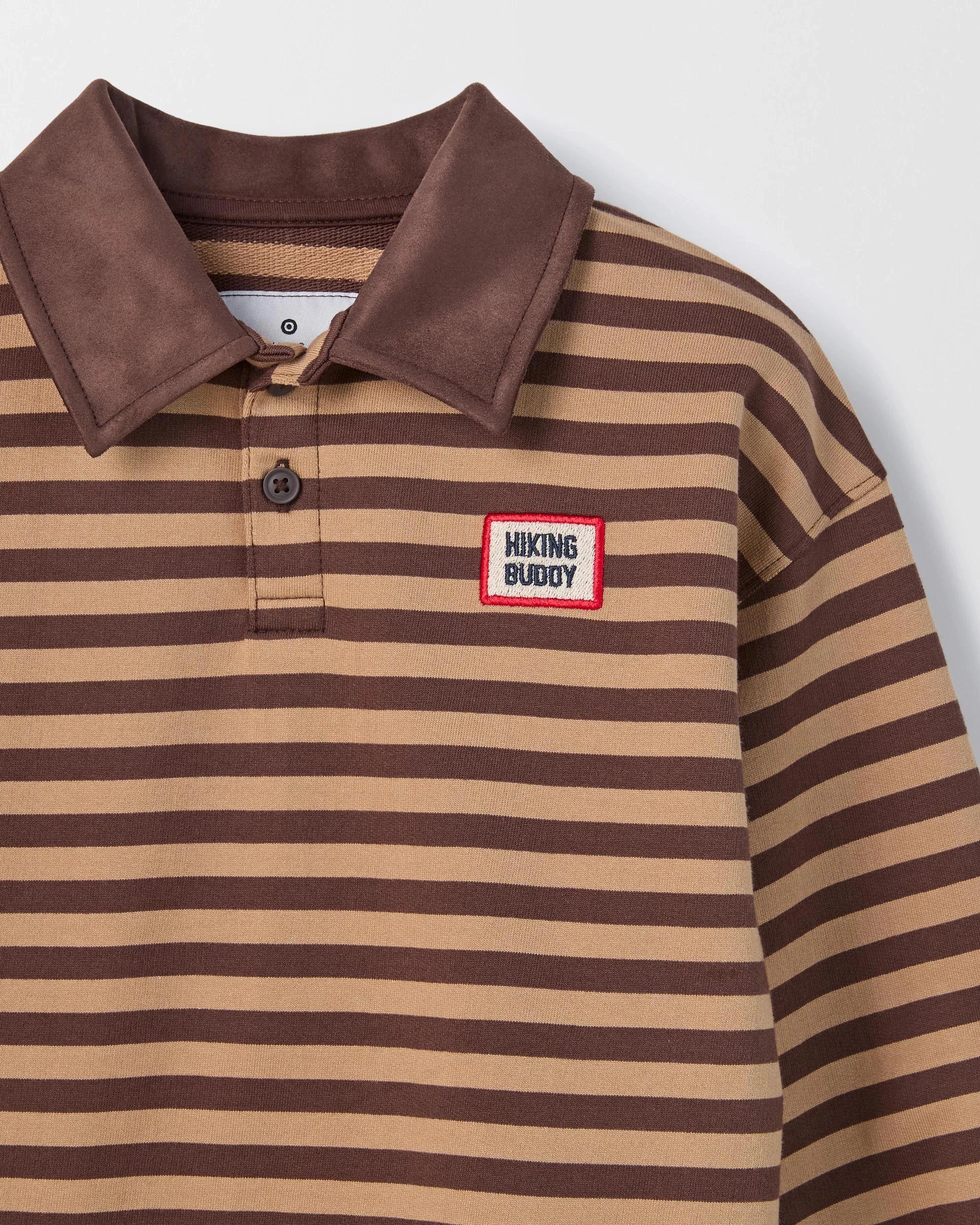 7 Target Kids Australian Cotton Rugby Top BROWN STRIPE, 7 of 7