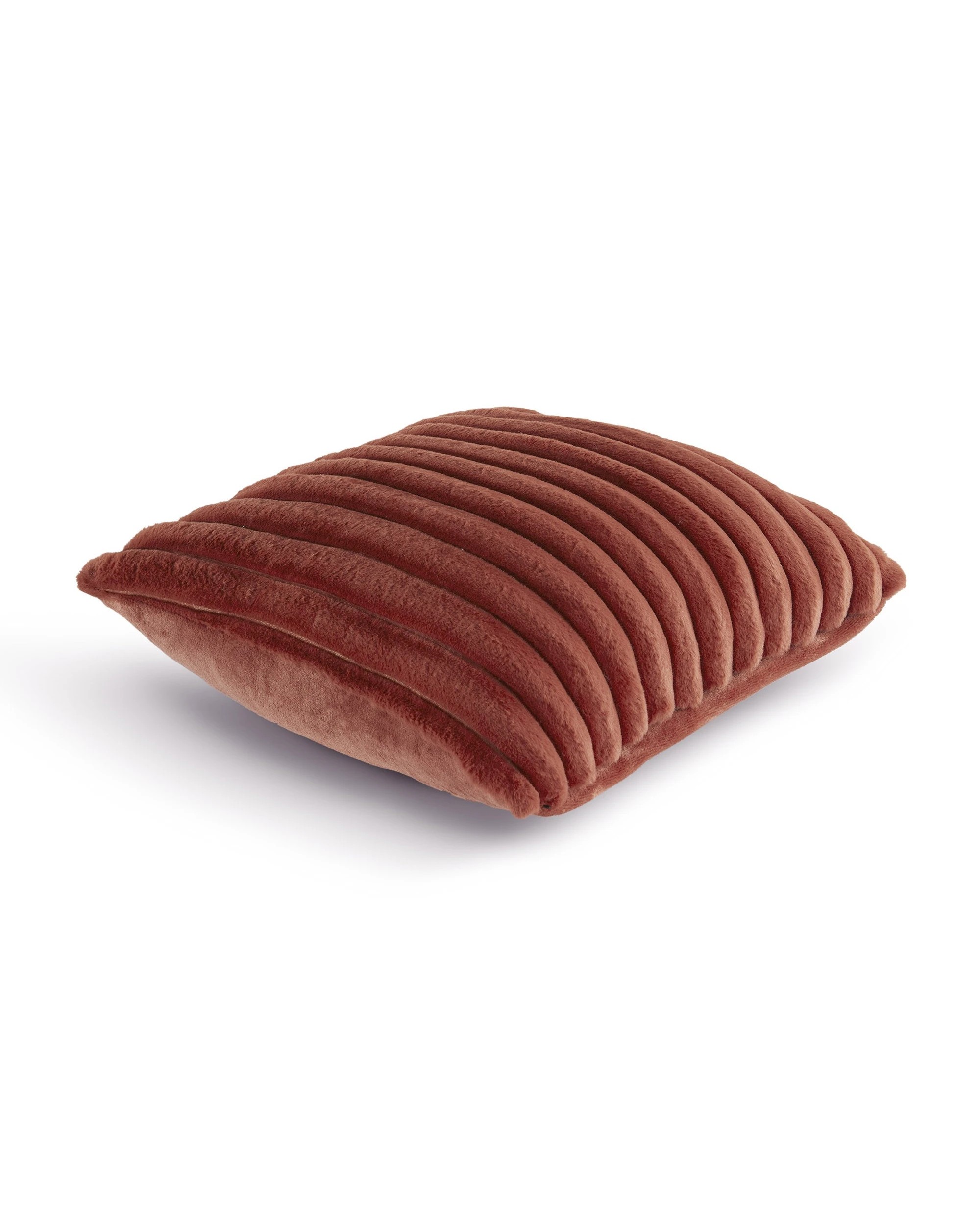 2 Dreamaker Chunky Embossed Fleece Cushion 50x50cm - Rust, 2 of 5