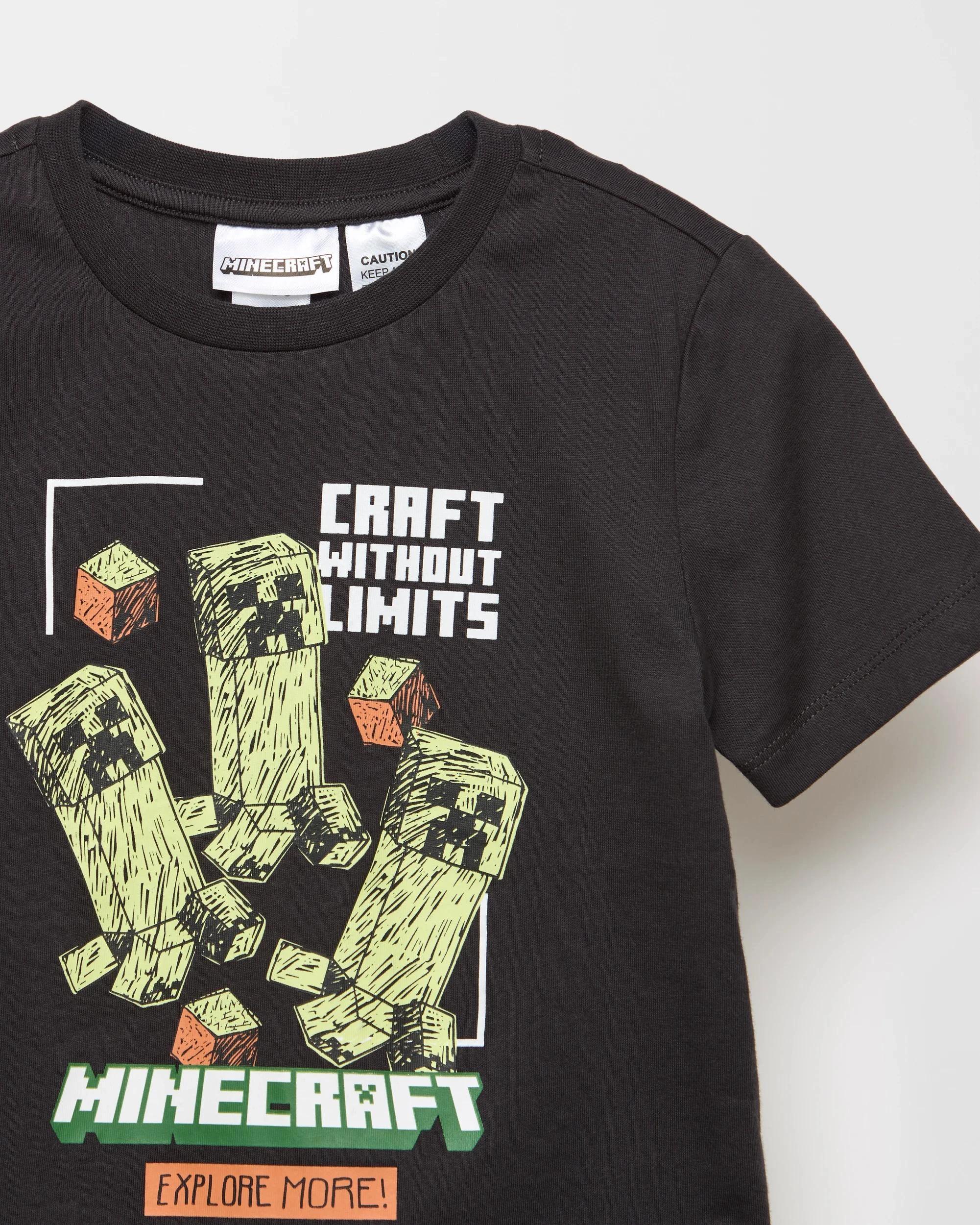 3 Minecraft Australian Cotton Younger Boys 2 Pack Short Pyjama Set MULTI, 3 of 4