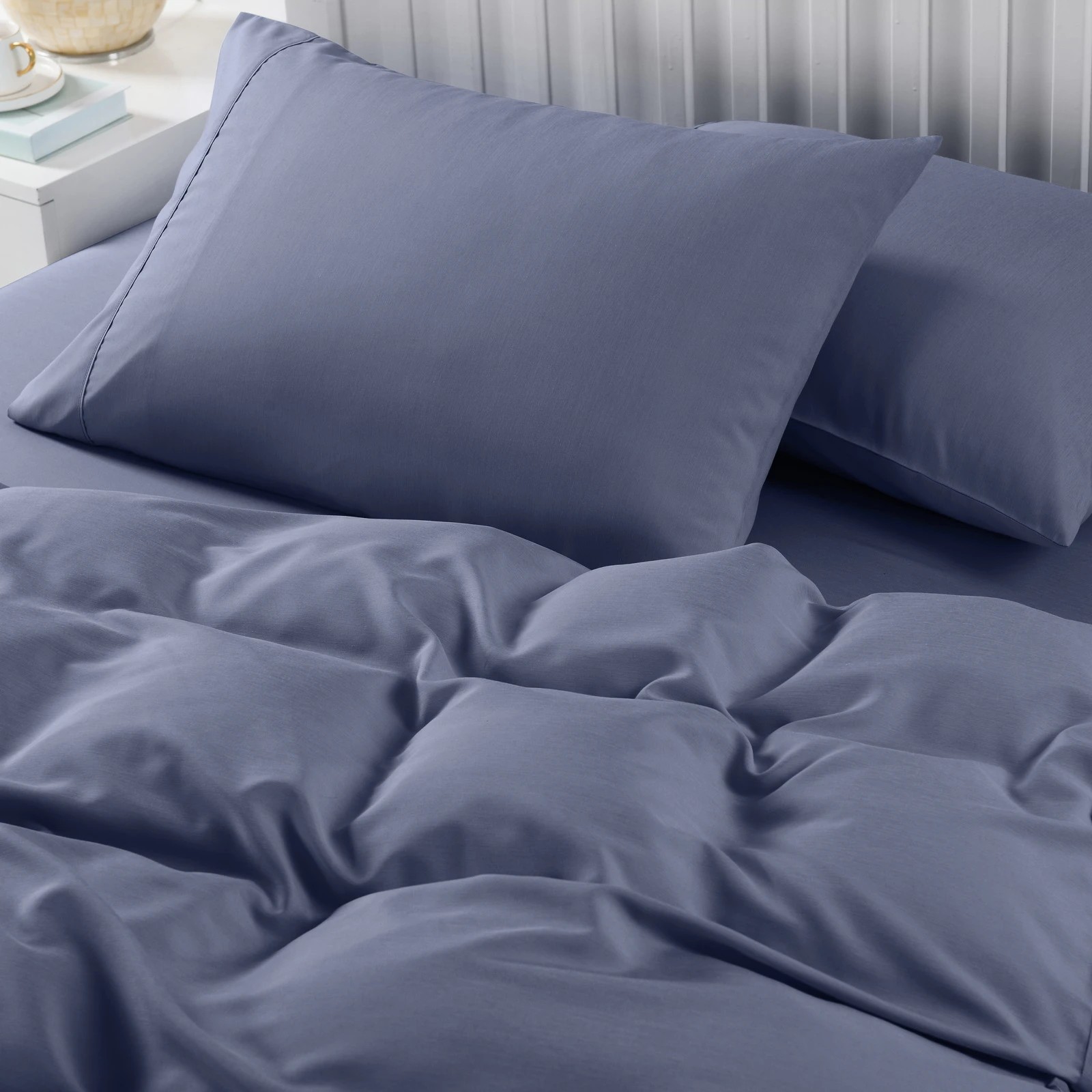 4 Royal Comfort 2000TC Quilt Cover Set Bamboo Cooling Hypoallergenic Breathable - Queen Bed - Blue, 4 of 5