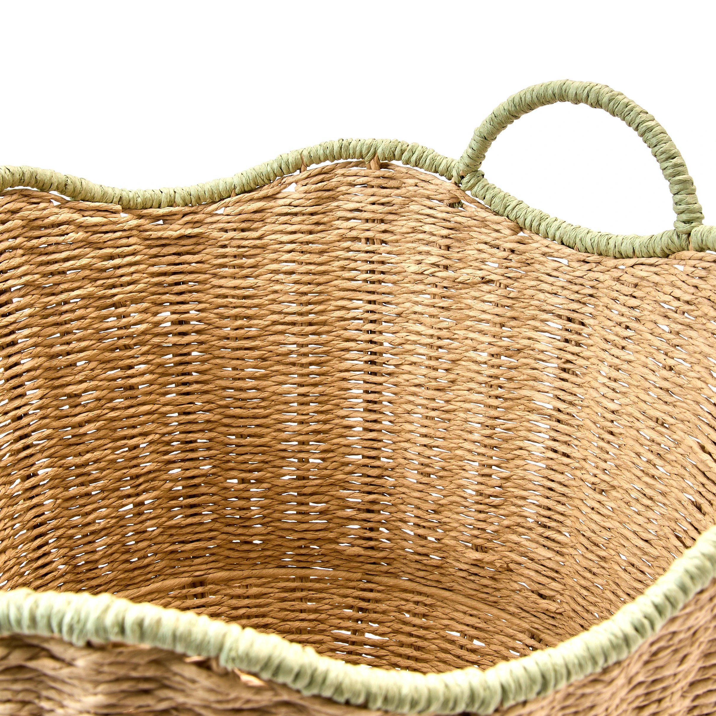 6 Round Wavy Basket - Large, Beige, 6 of 6