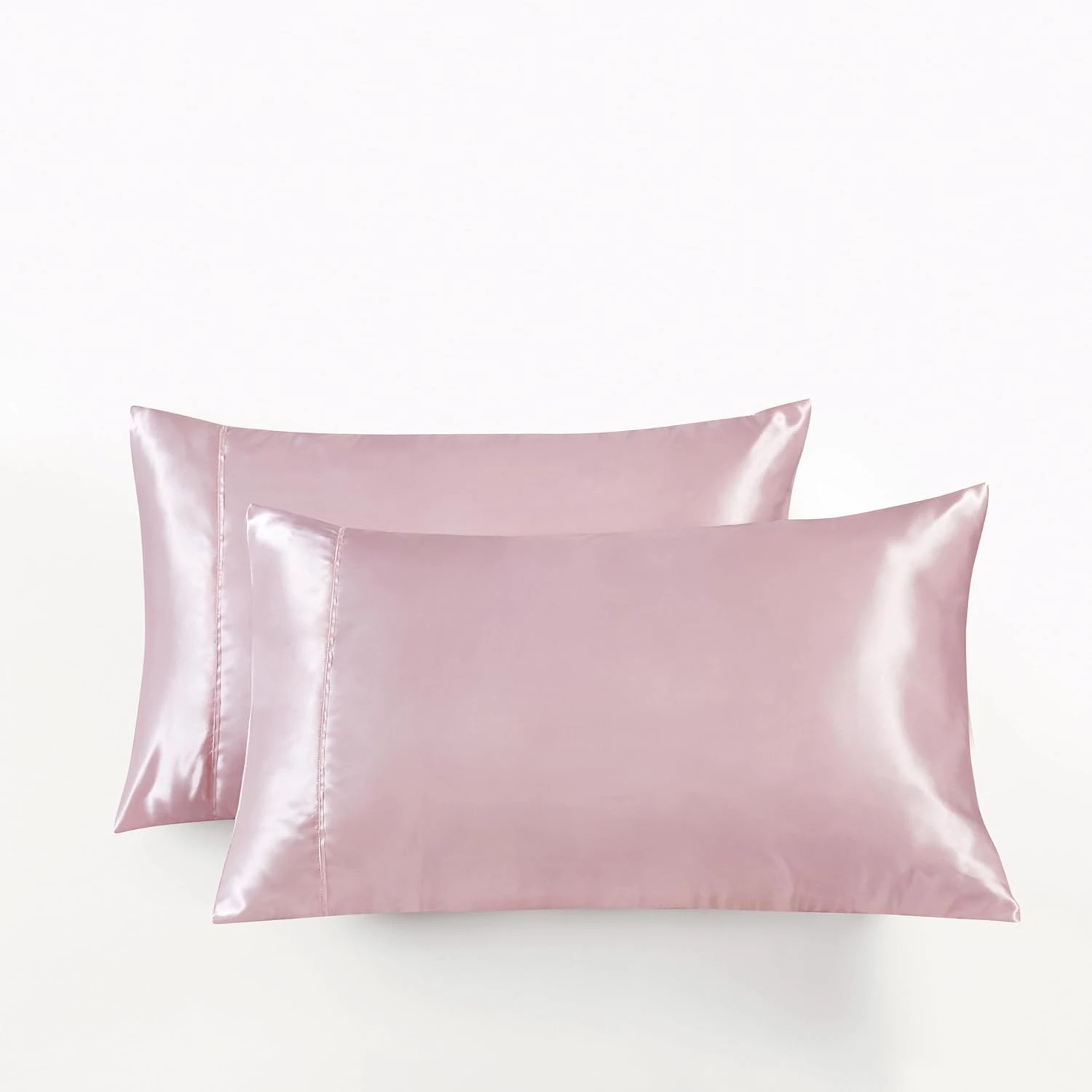 1 CleverPolly 2-Pack Polyester Satin Pillowcases - Pink, 1 of 4