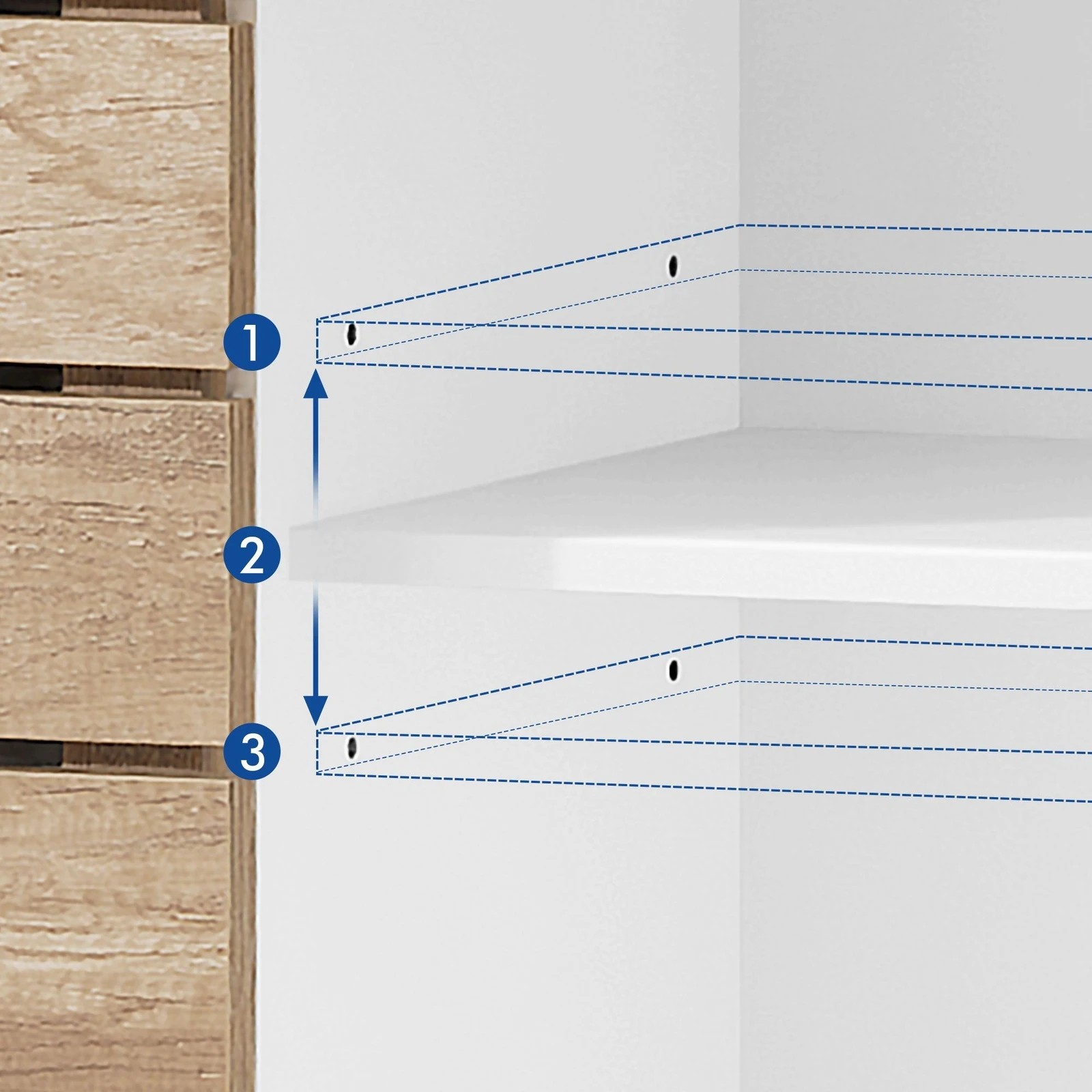 5 Alfordson Buffet Sideboard Cabinet Storage Cupboard Sliding Door Pantry - White, 5 of 10
