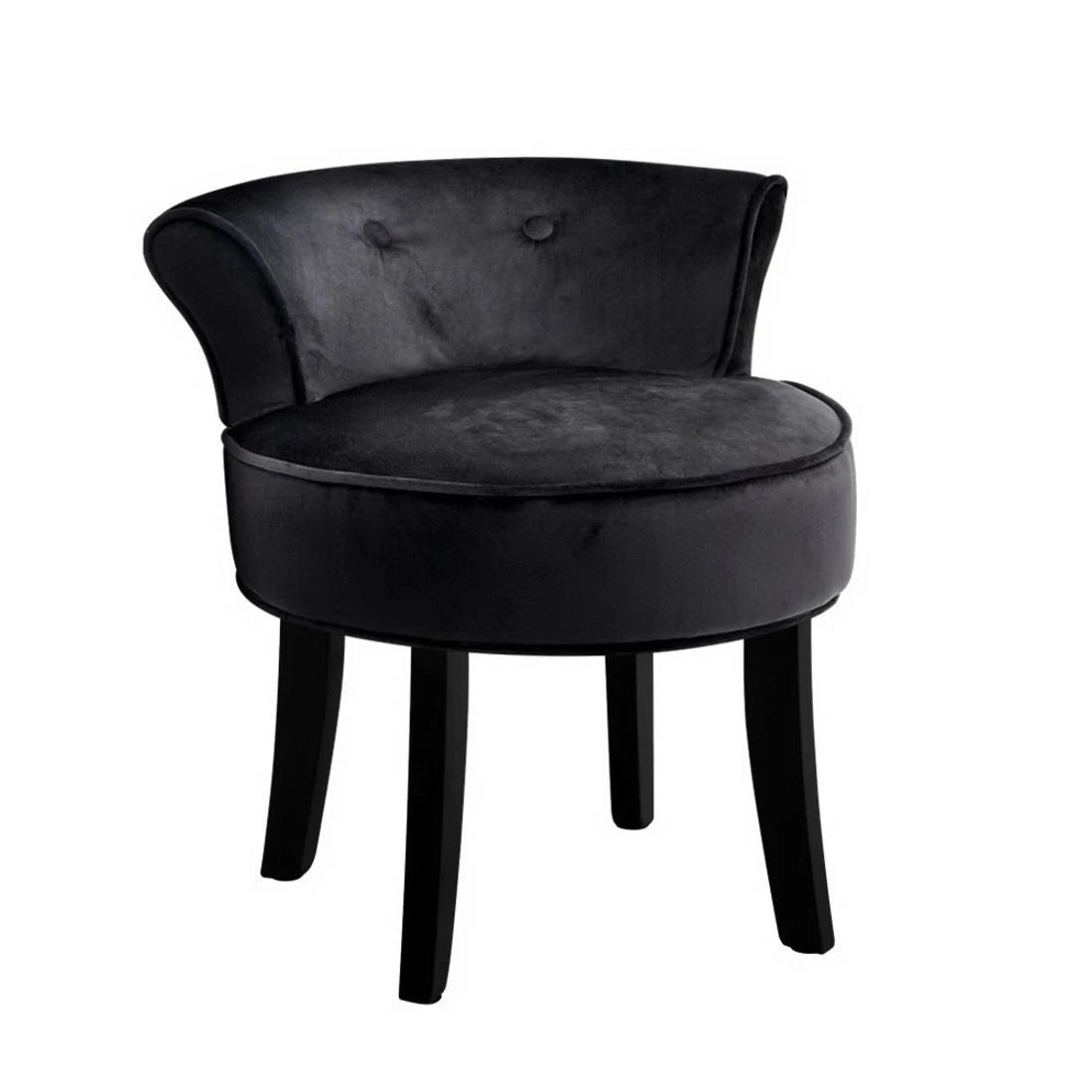 1 Artiss Vanity Stool Velvet  Abella - Black, 1 of 6
