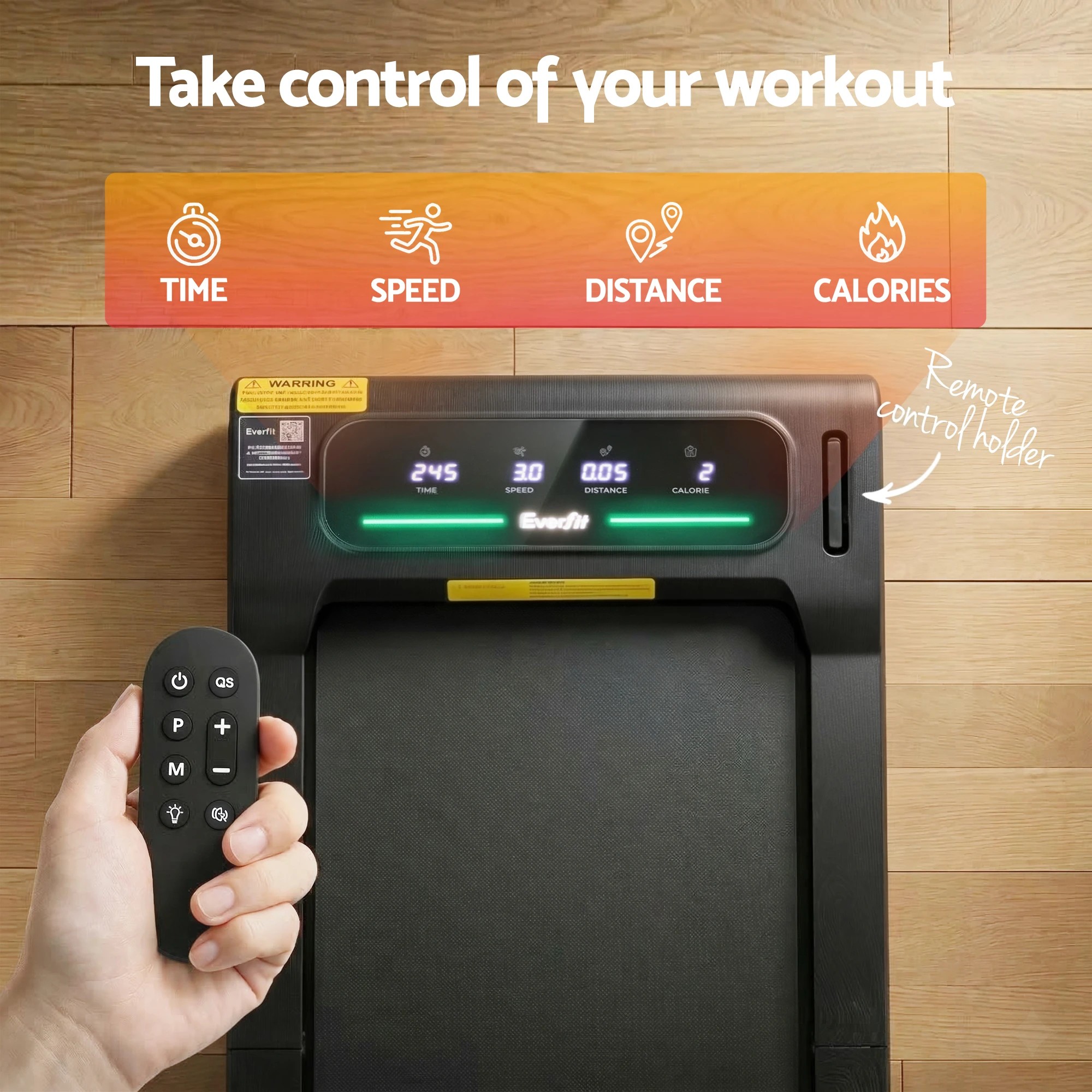 6 Everfit Walking Pad Treadmill 2 in 1 Foldable Under Desk With 38cm Belt With APP - Multi, 6 of 8