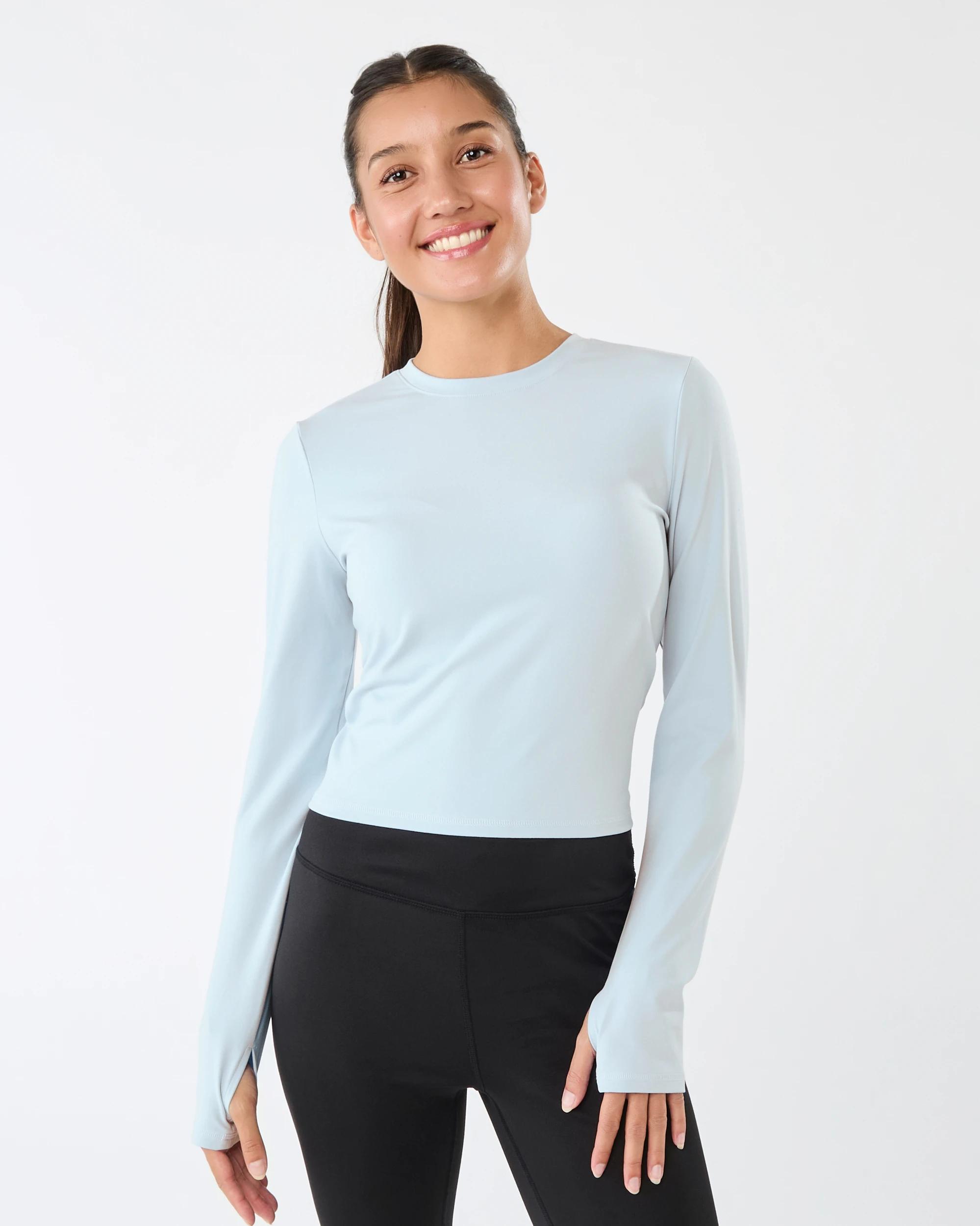 1 Active Womens Long Sleeve Ultrasoft Top Seashell, 1 of 7