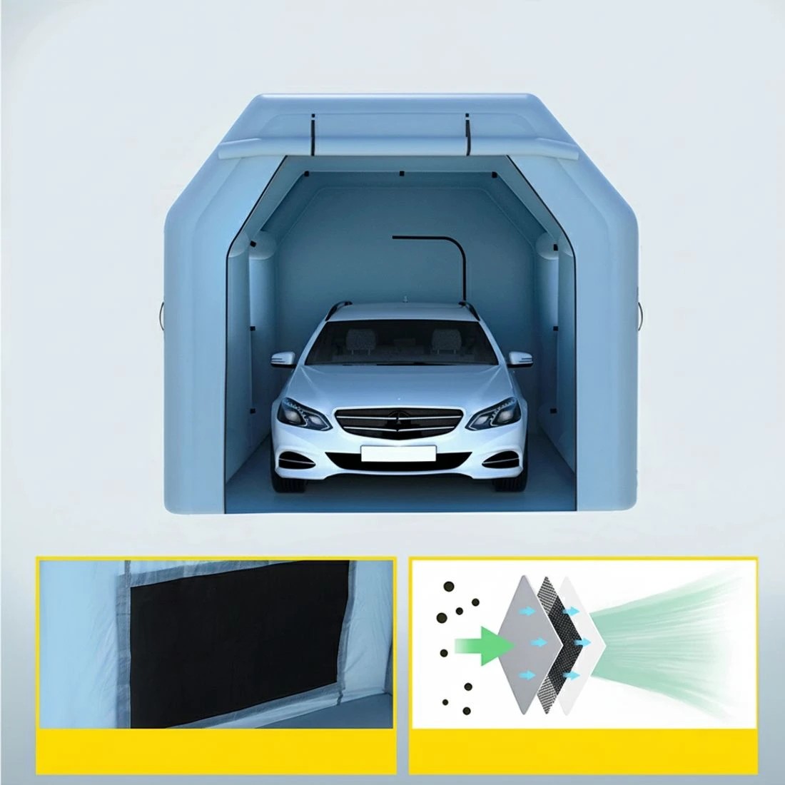 5 Giantz Inflatable Spray Booth 4X3M Car Paint Tent Filter System Blower - Blue, 5 of 6