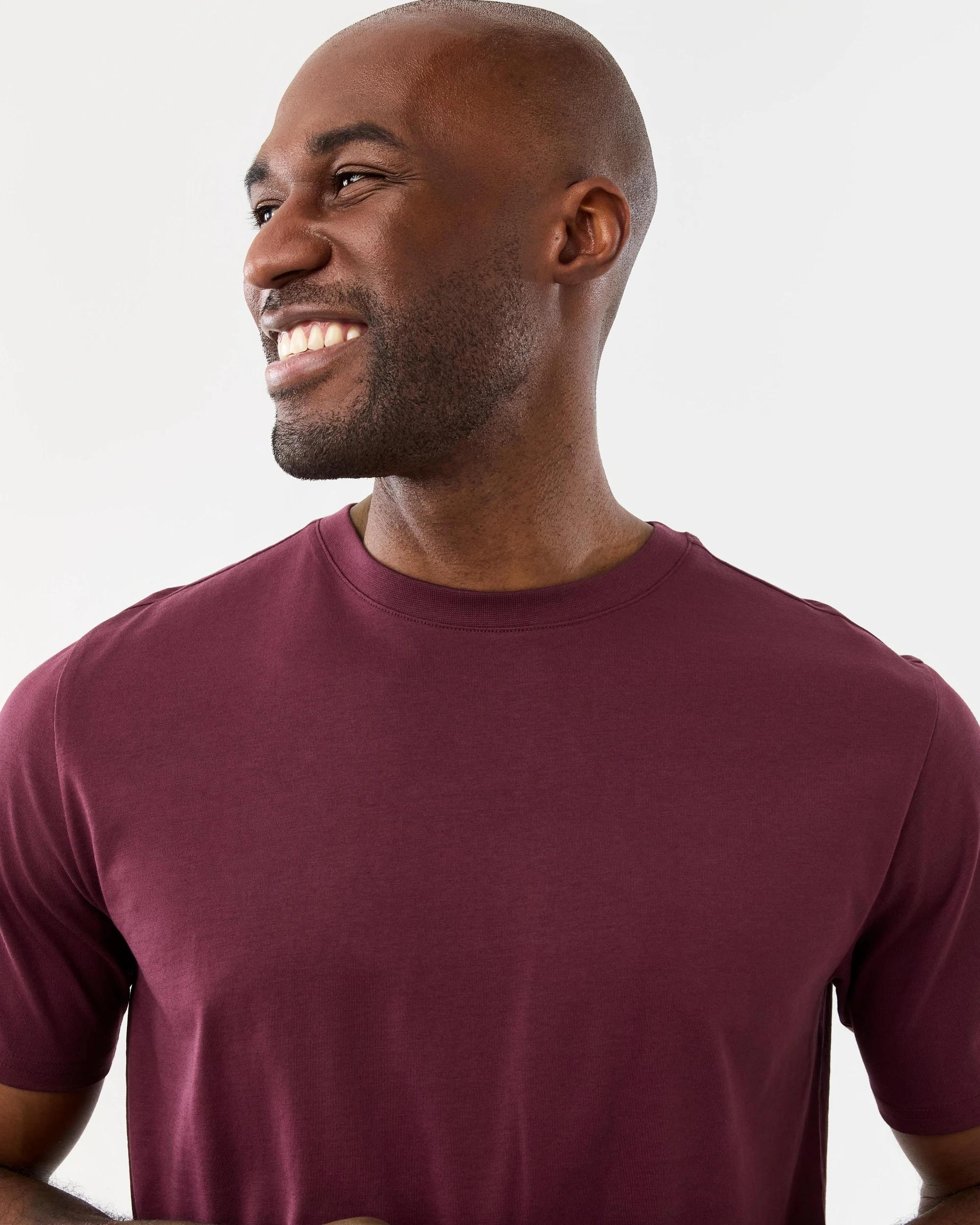 4 Cotton T-shirt Mauve Wine, 4 of 5