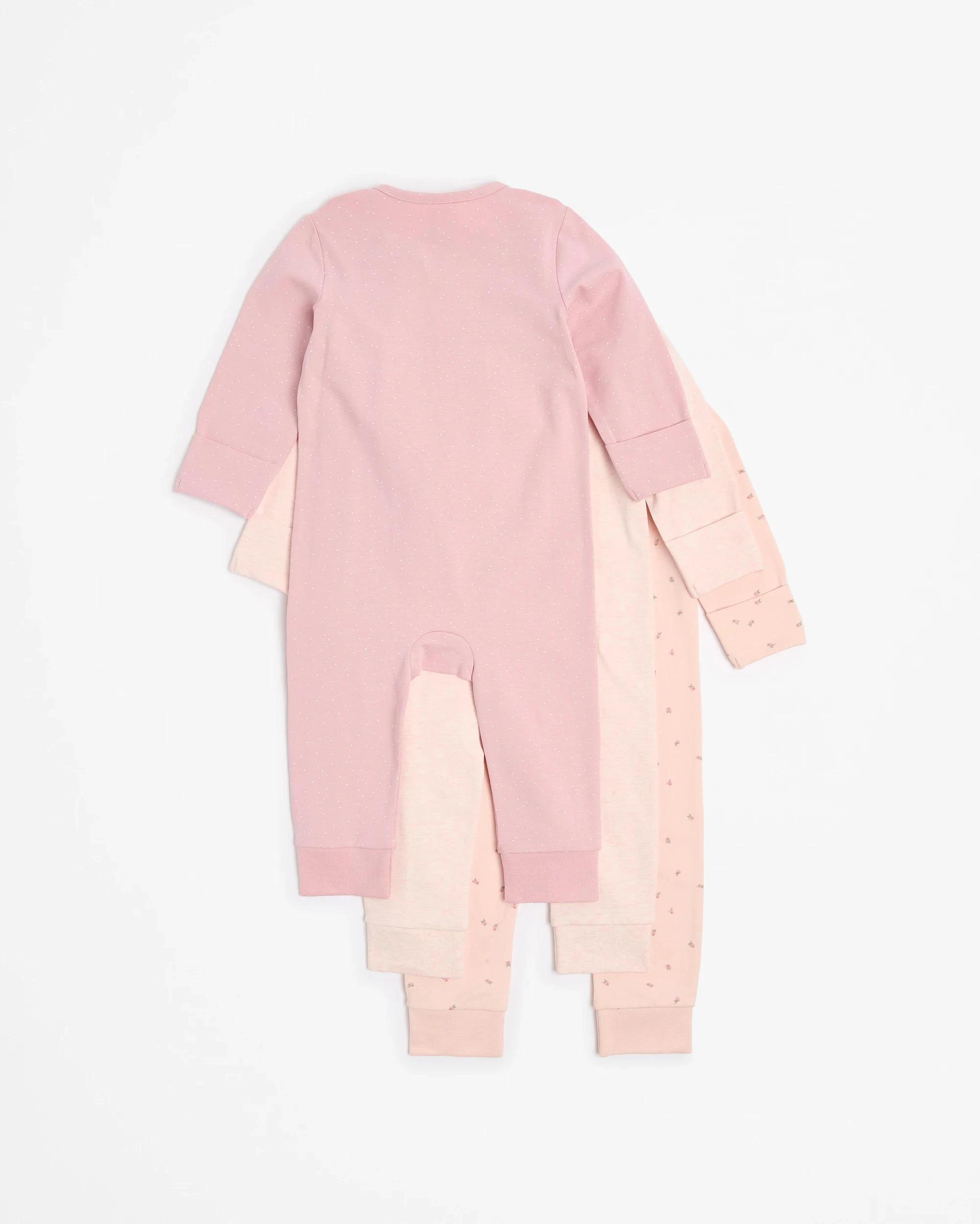 5 Target Baby Baby Organic Cotton Zip Footless Coveralls 3 Pack FLOWER/PINK MARLE/PINK SPOT, 5 of 5