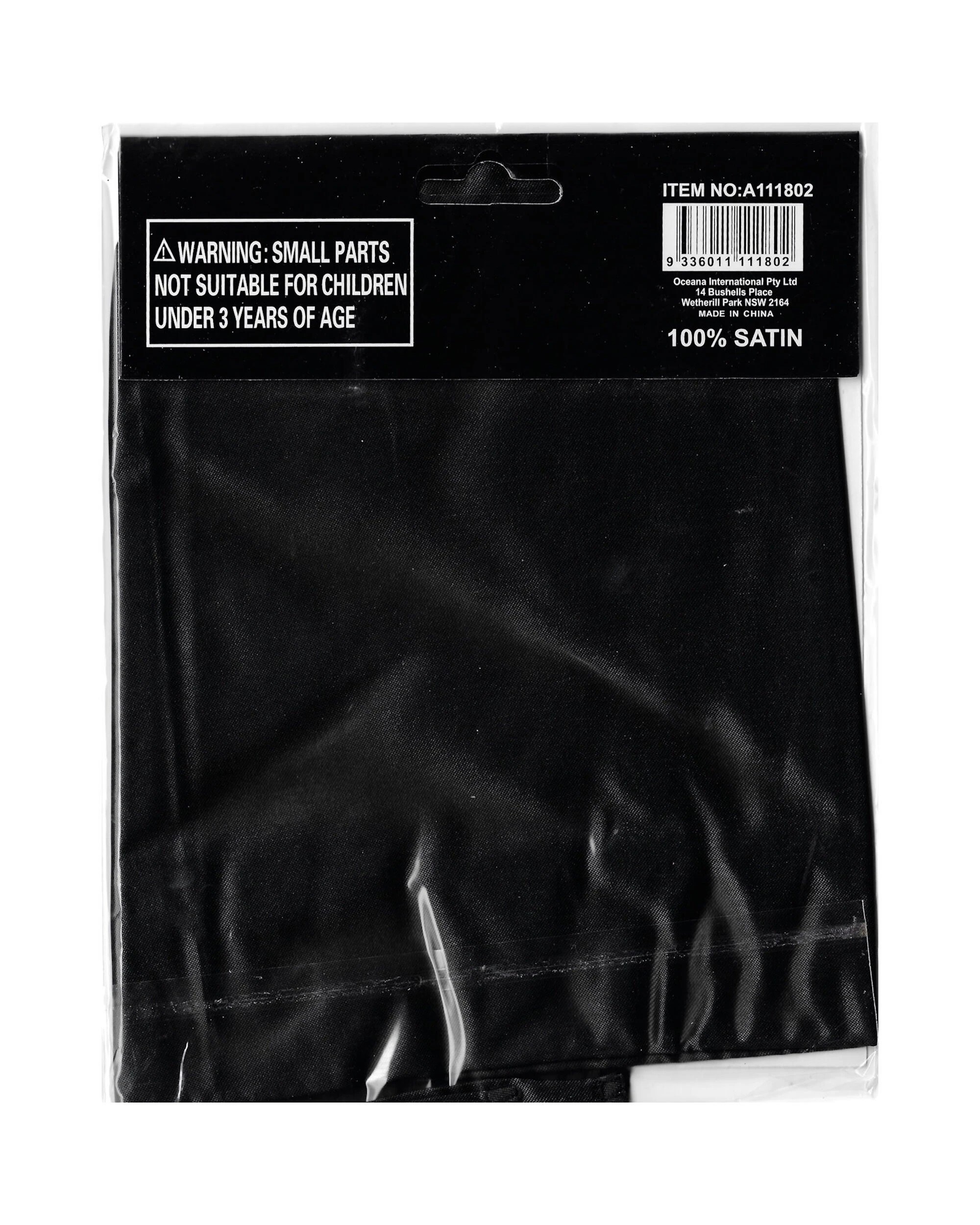 3 Oceana Satin Bandana - One Size - Black, 3 of 3