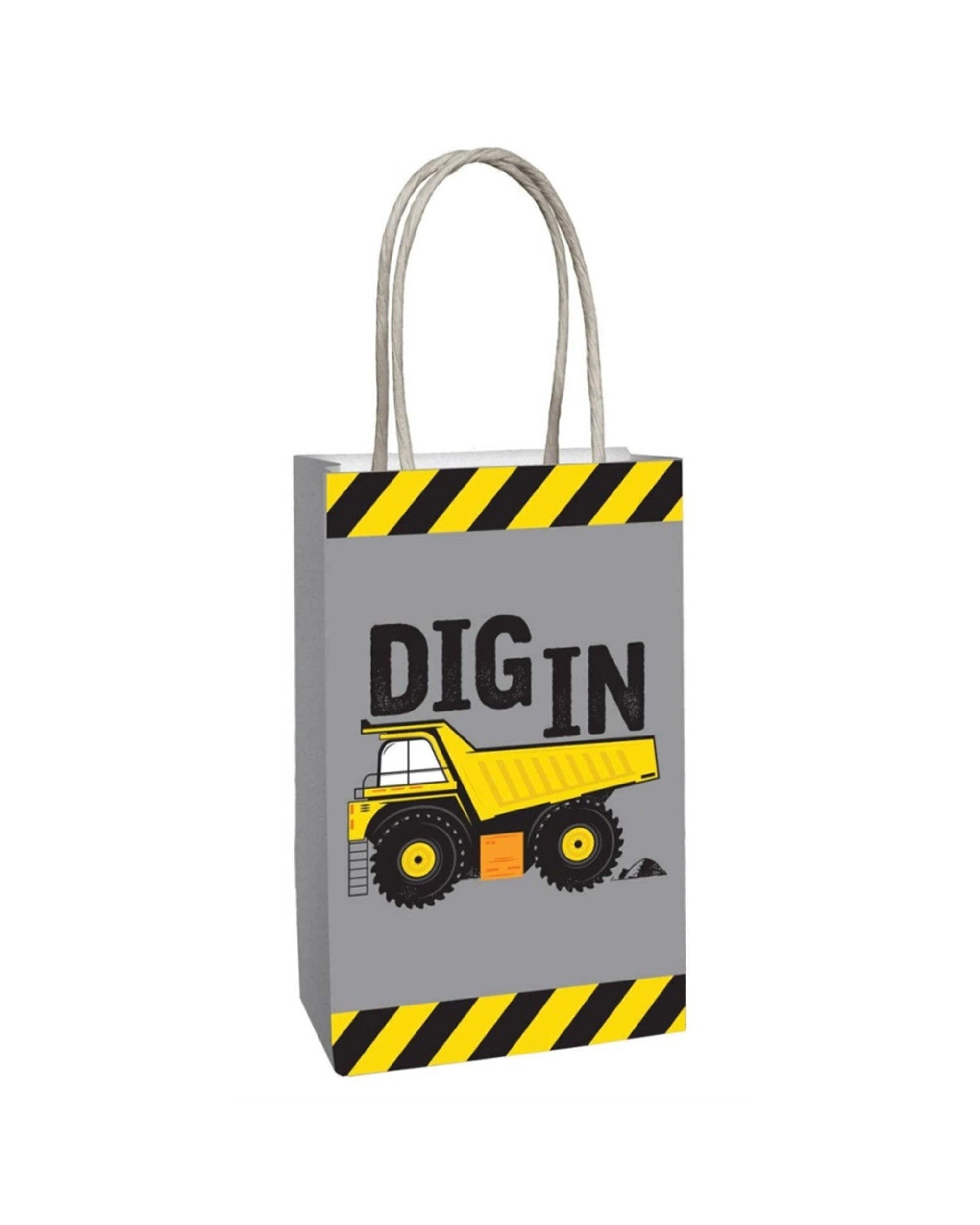 1 Anagram 8pc Construction Themed Kraft Birthday Party Favor Loot Bags - Multi, 1 of 1