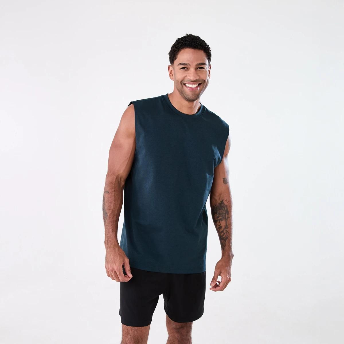 1 Active Mens Training Oversized Muscle SHADE NAVY, 1 of 6