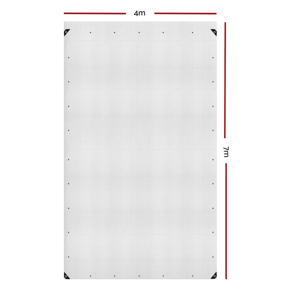 2 Instahut Tarp Tarpaulin 4x7m Canvas Heavy Duty Camping Cover Clear - Clear, 2 of 7