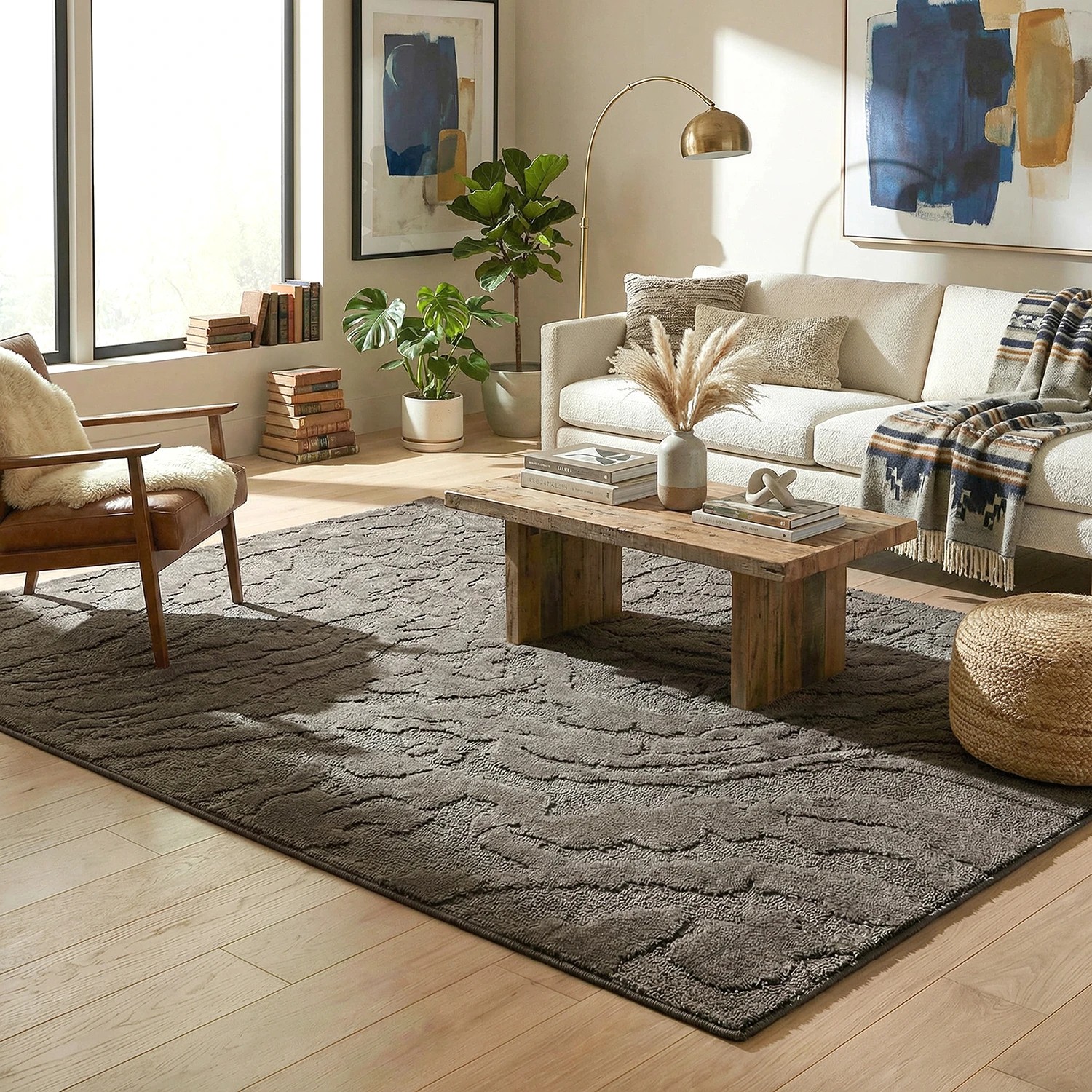 1 Common Ground Rugs Sanctuary Nyla 400x300cm - Extra Extra Large Power Loomed Floor Rug - Brown, 1 of 7