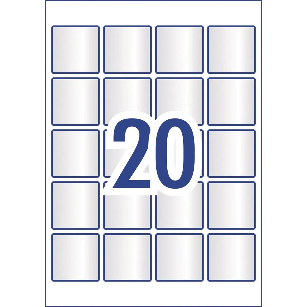 3 Avery 20UP Laser Crystal Clear Square 45mm Labels 10 Sheets, 3 of 4