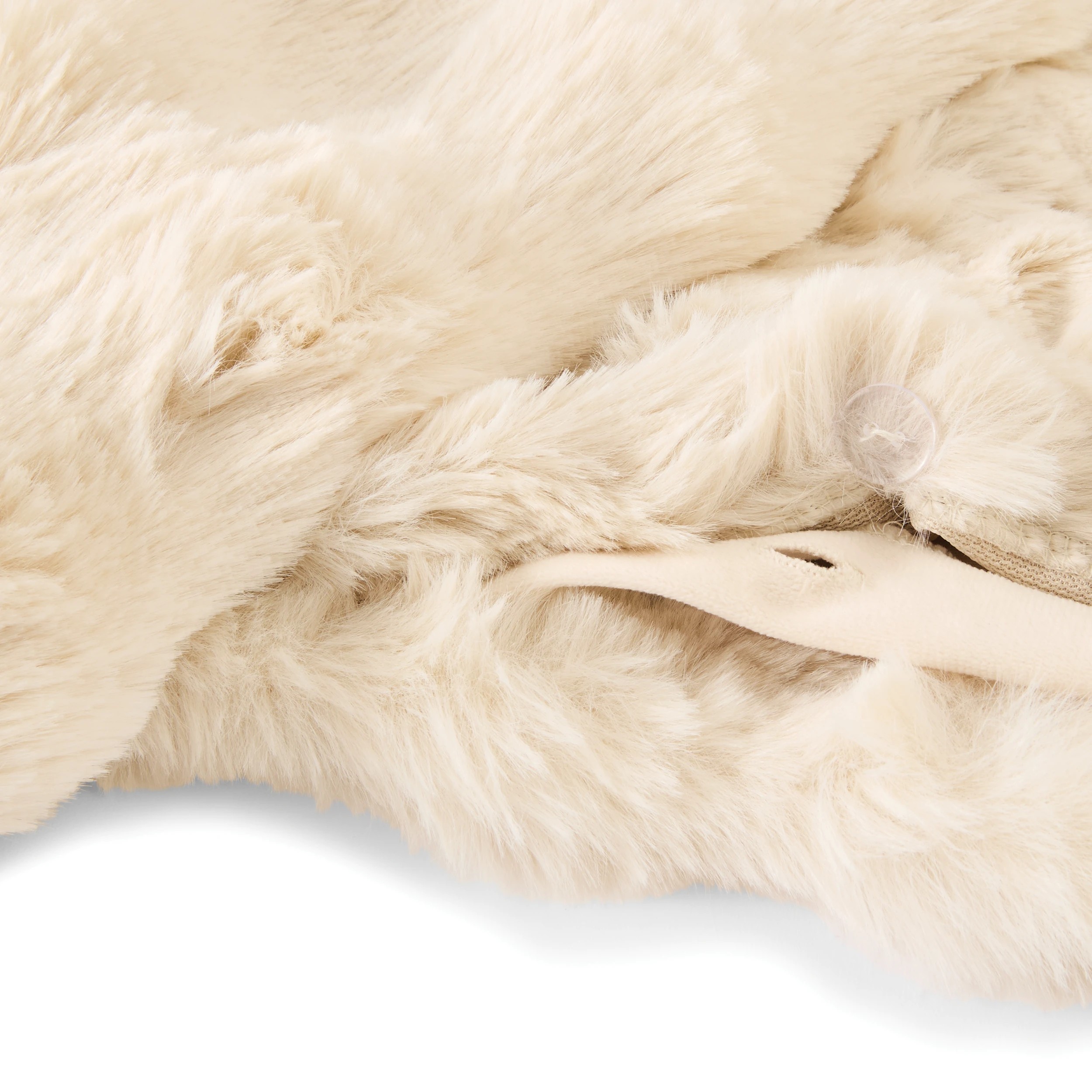 5 Faux Fur Quilt Cover Set - King Bed, Beige, 5 of 7