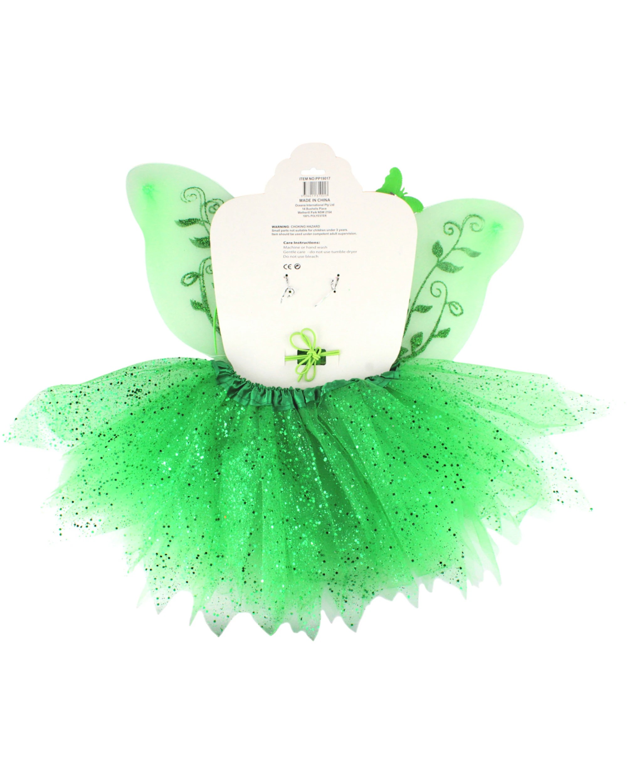 3 Party Planet Enchanted Fairy Headband, Wand, Wings and Tutu Set - One Size - Green, 3 of 3