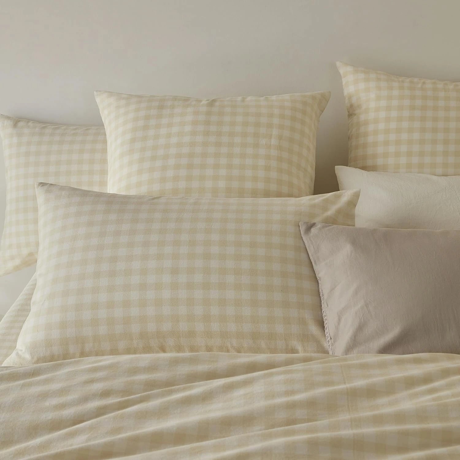 3 Gioia Casa Yarn-Dyed Vintage Washed Cotton Quilt Cover Set - Double Bed - Oatmeal, 3 of 7