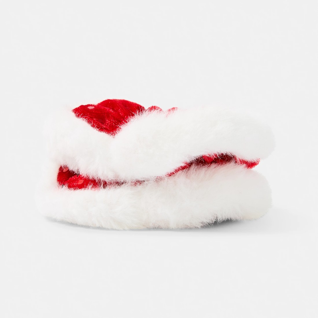 1 2 Pack Christmas Hair Scrunchies - Red and White, 1 of 5