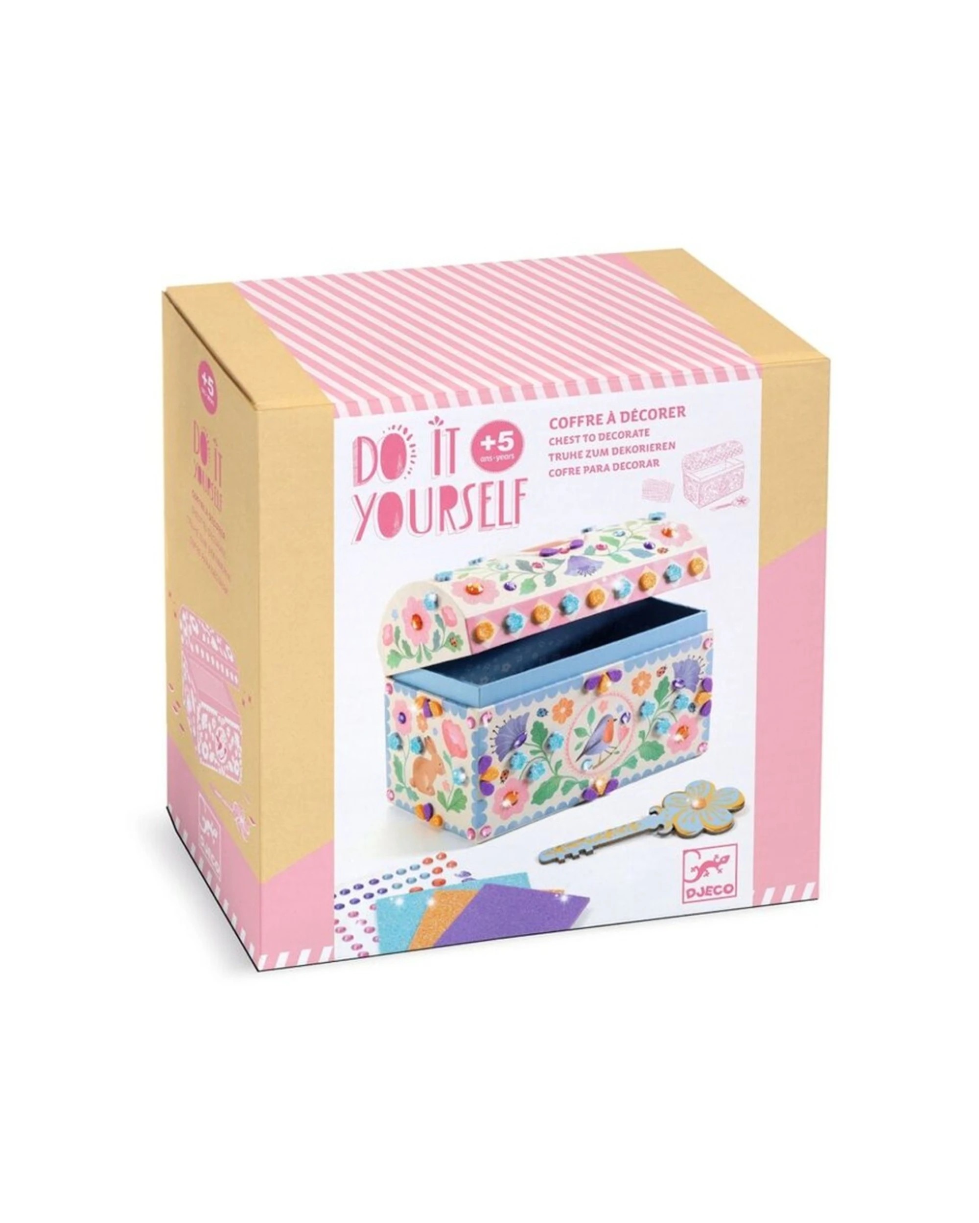 Djeco Do It Yourself Precious Treasure Chest Kids Craft Kit Sparkly ...