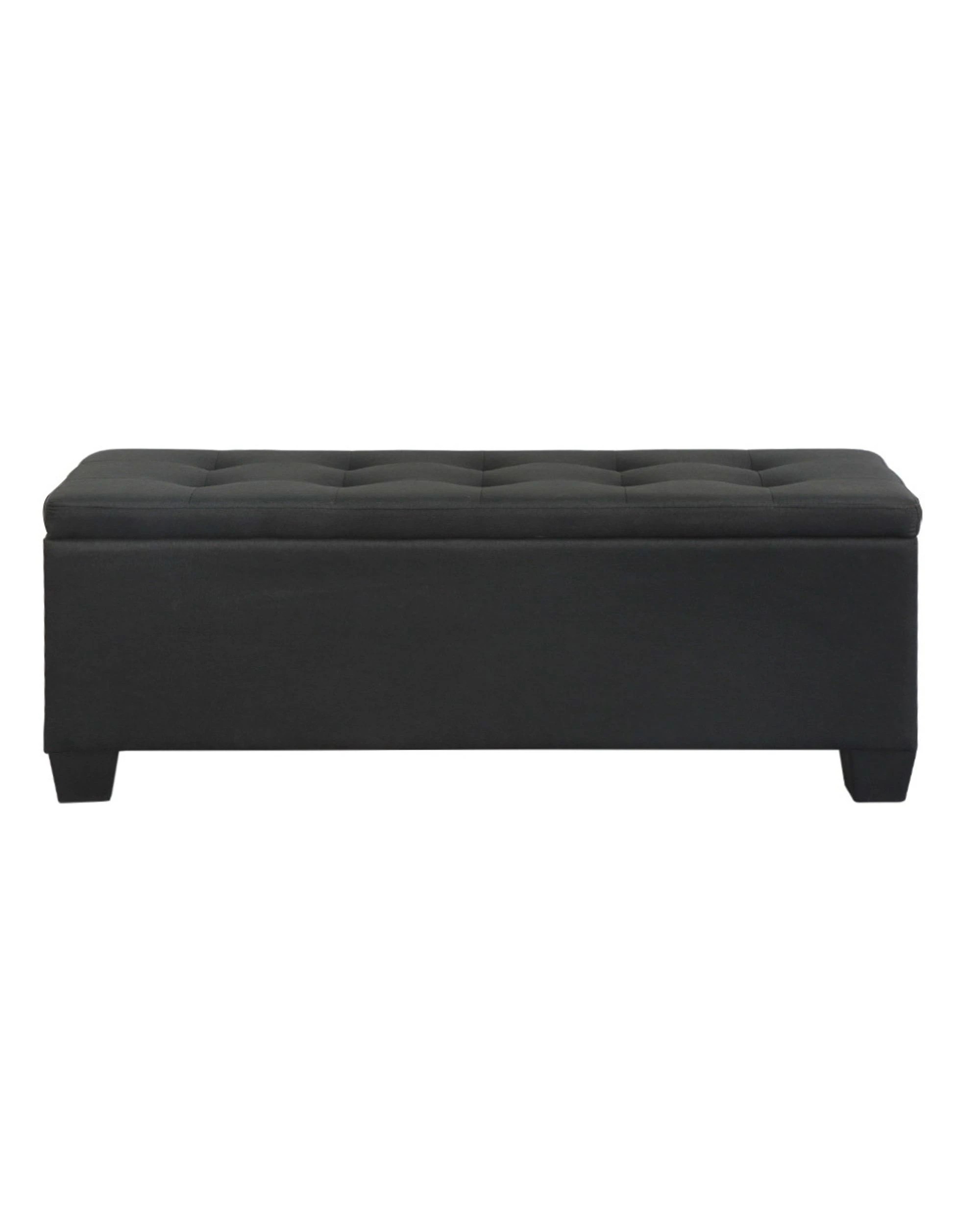 3 Artiss Storage Ottoman Blanket Box 97cm Linen - Black, 3 of 7