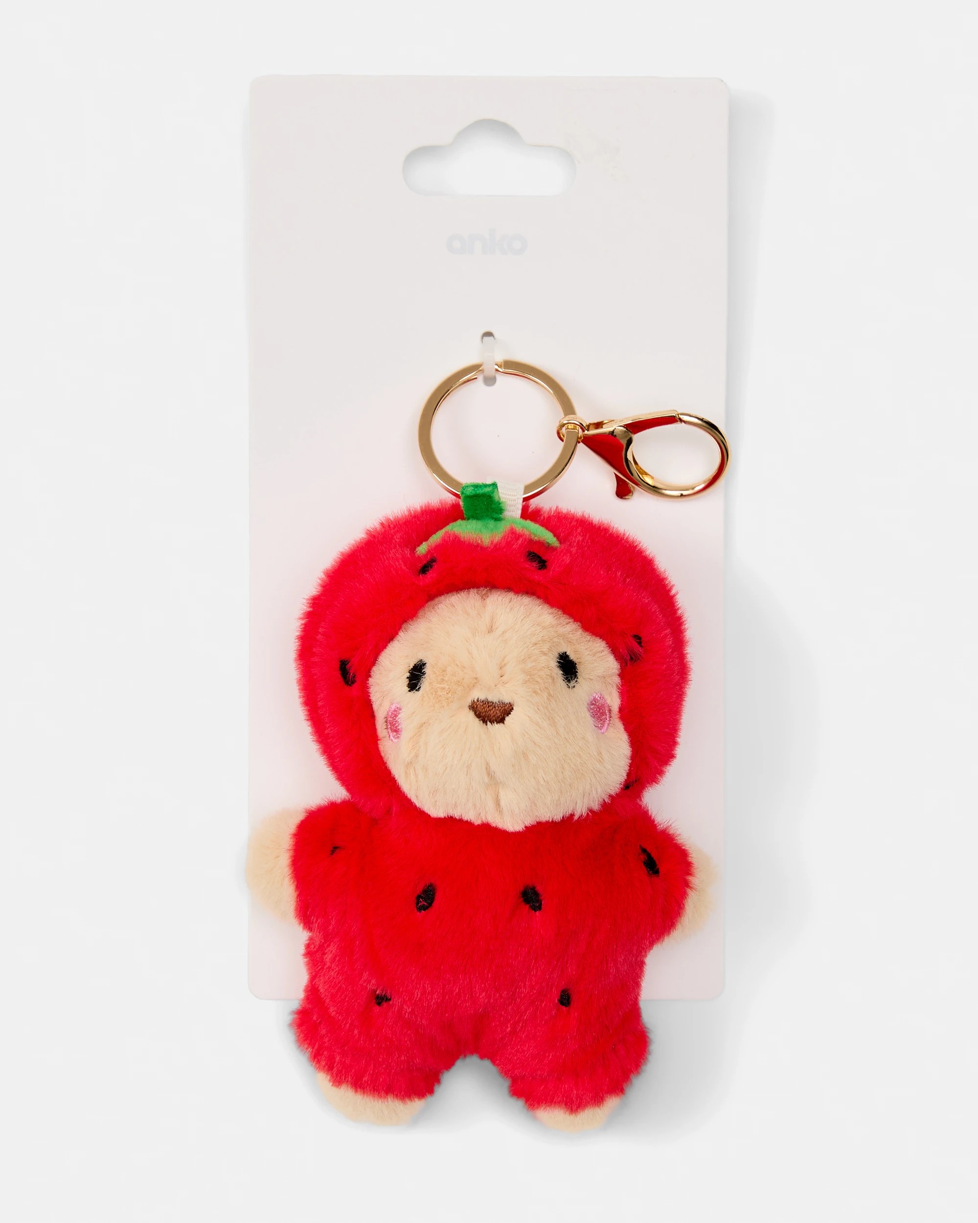 1 Strawberry Teddy Charm Keyring, 1 of 3