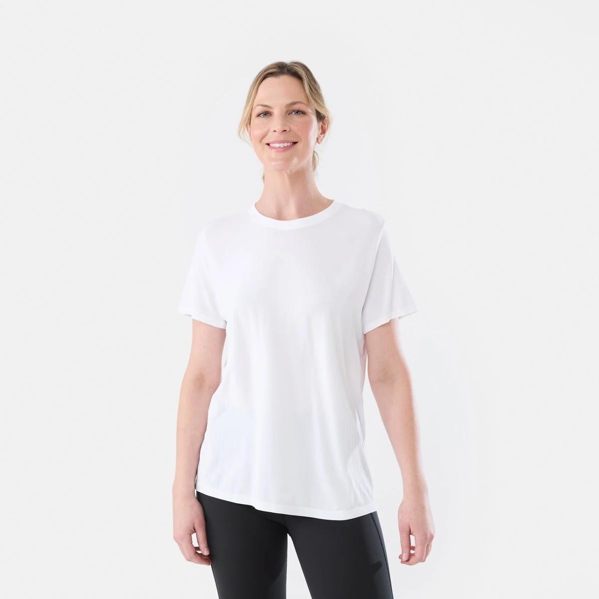 1 Active Womens Seamfree Crew Neck T-shirt WHITE, 1 of 6