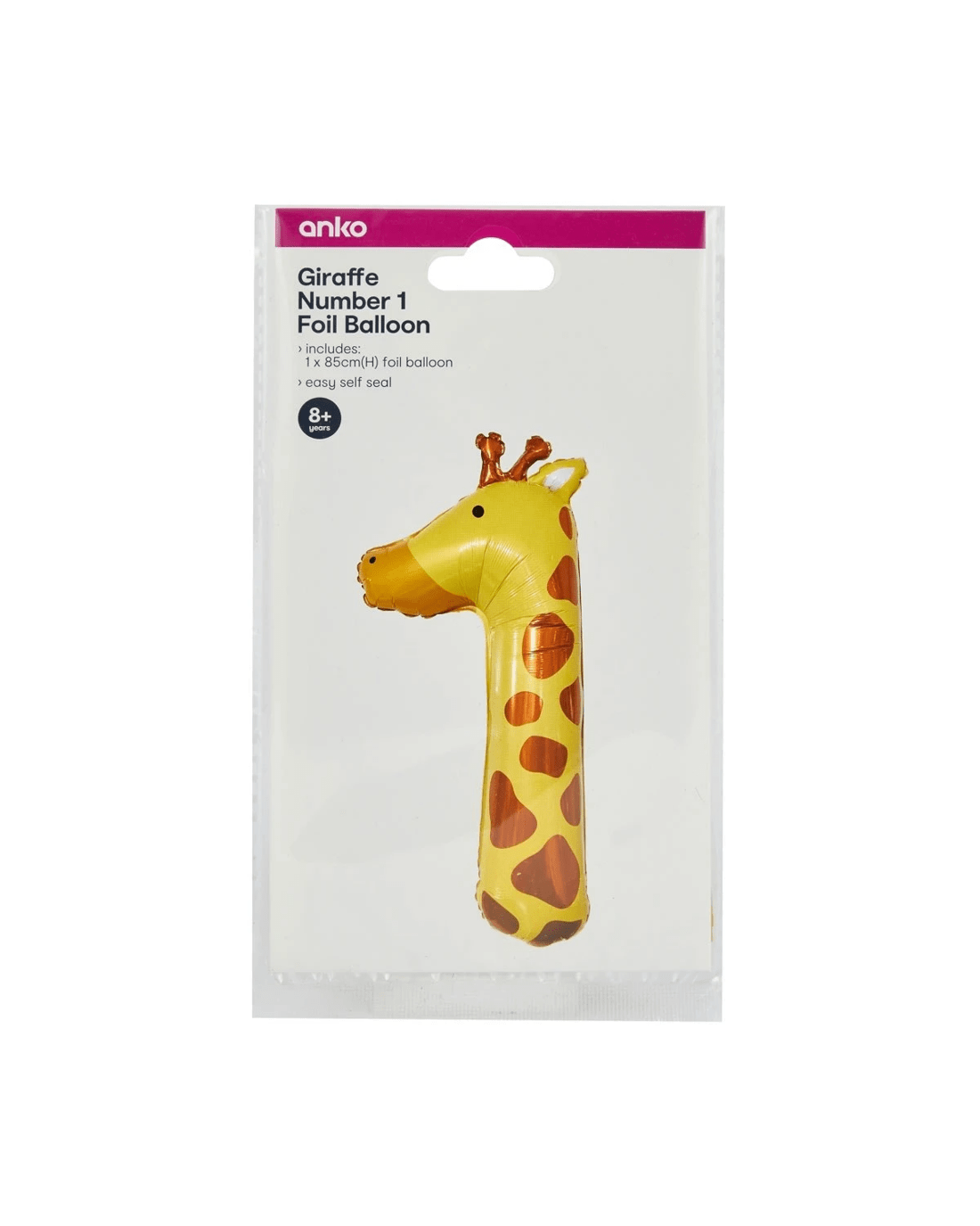 4 Giraffe Number 1 Foil Balloon, 4 of 4