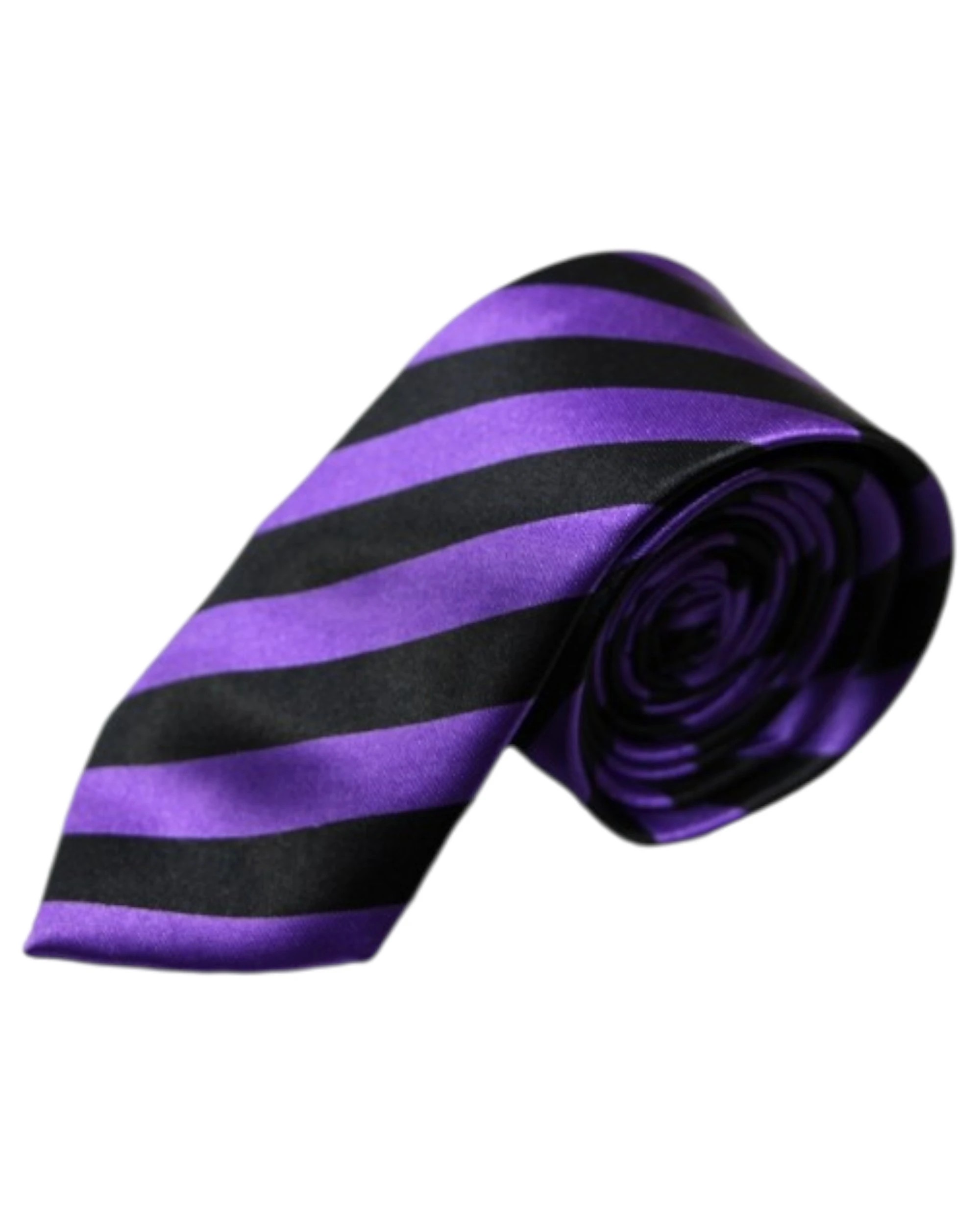 2 Zasel Mens Purple & Black Thick Striped 5cm Skinny Neck Tie, 2 of 2