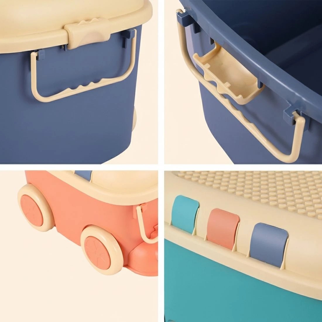 5 Keezi 3PCS Toy Storage Box Cute Car Toy Container Kids Toys Organiser Snack Boxes - Multi, 5 of 5