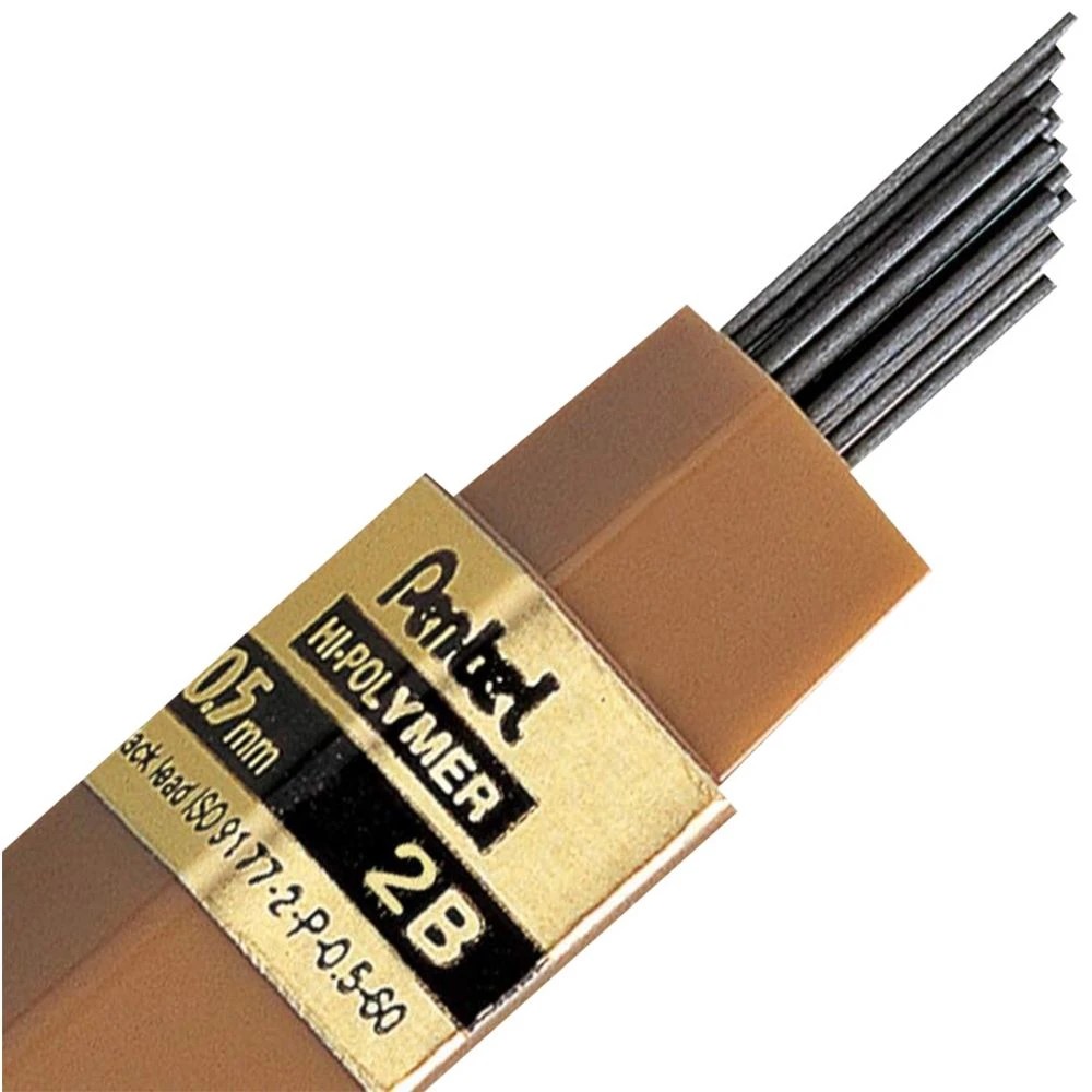 2 Pentel Hi-Polymer Mechanical Pencil Lead Refills 0.5mm 2B, 2 of 2