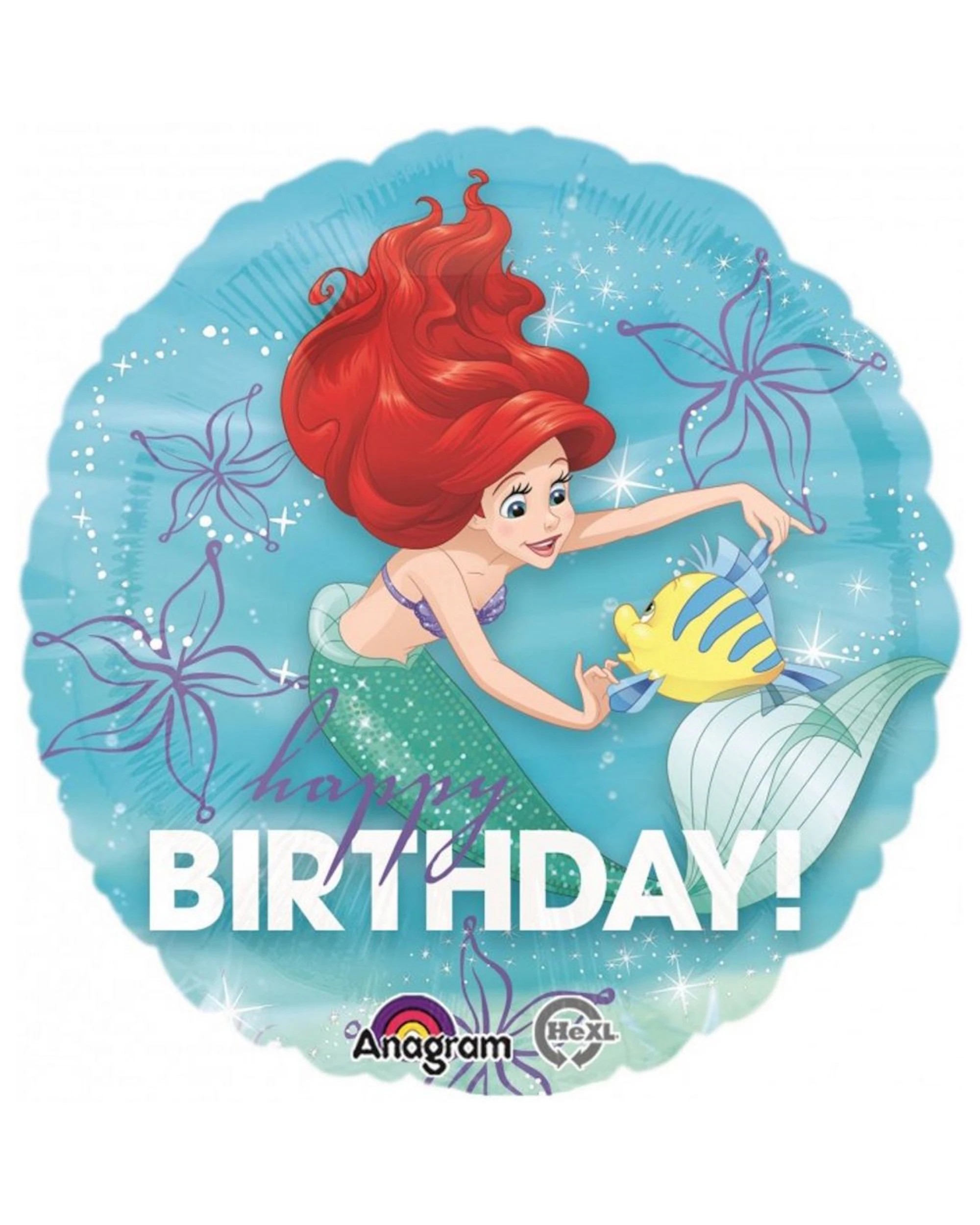 1 Anagram Ariel The Little Mermaid Dream Big Happy Birthday Helium Balloon - Multi, 1 of 1