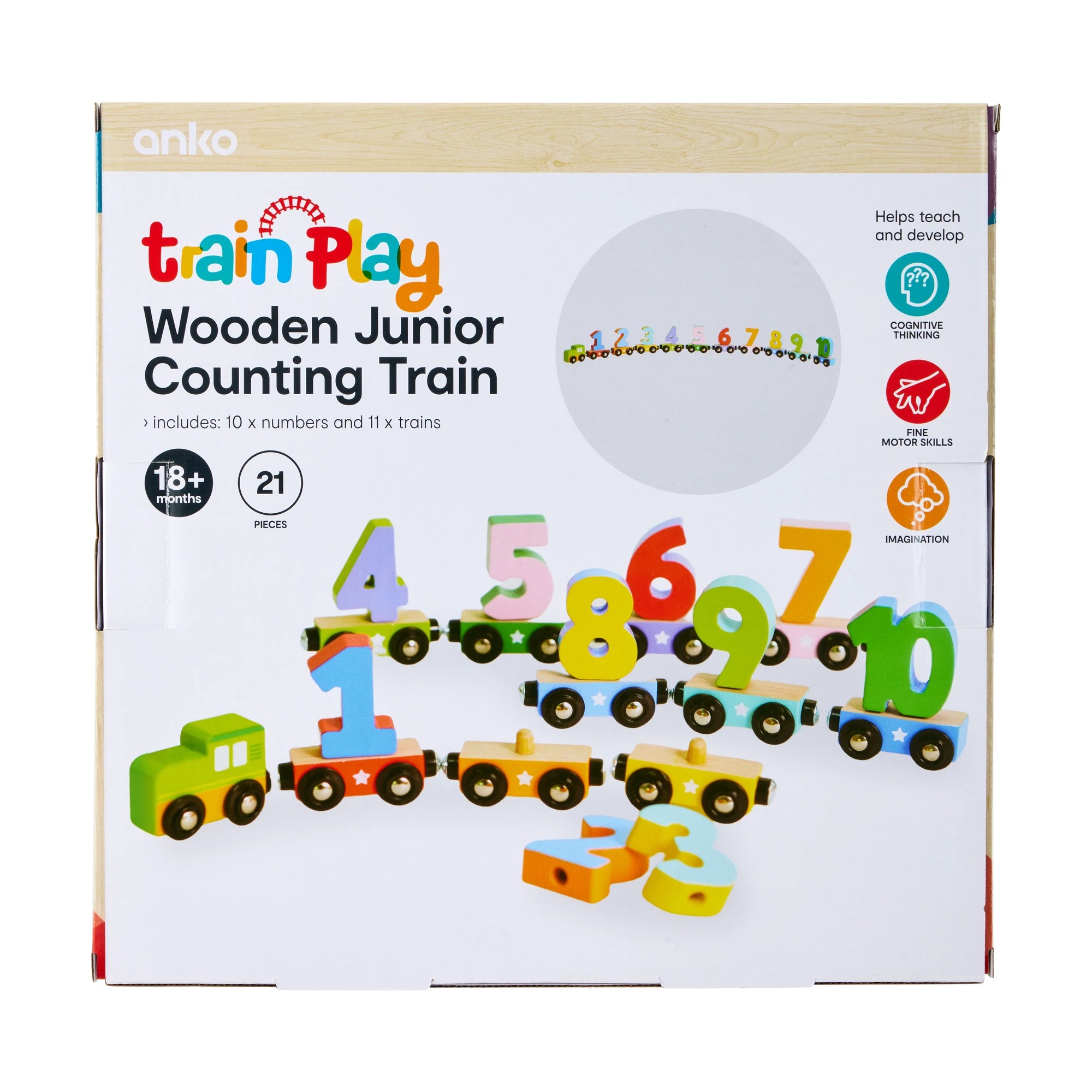 4 21 Piece Wooden Junior Counting Train, 4 of 4