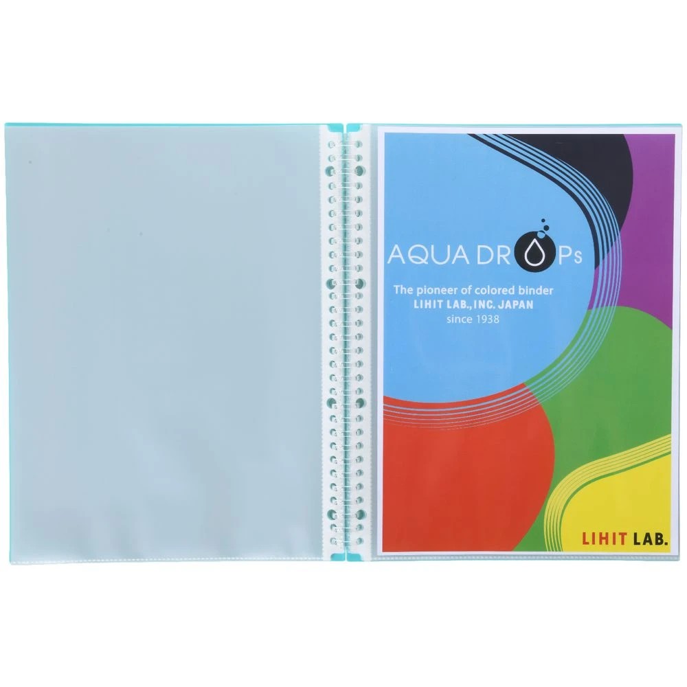 4 Aqua Drops Refillable Display Book A4 10 Pockets Vivid Teal, 4 of 4