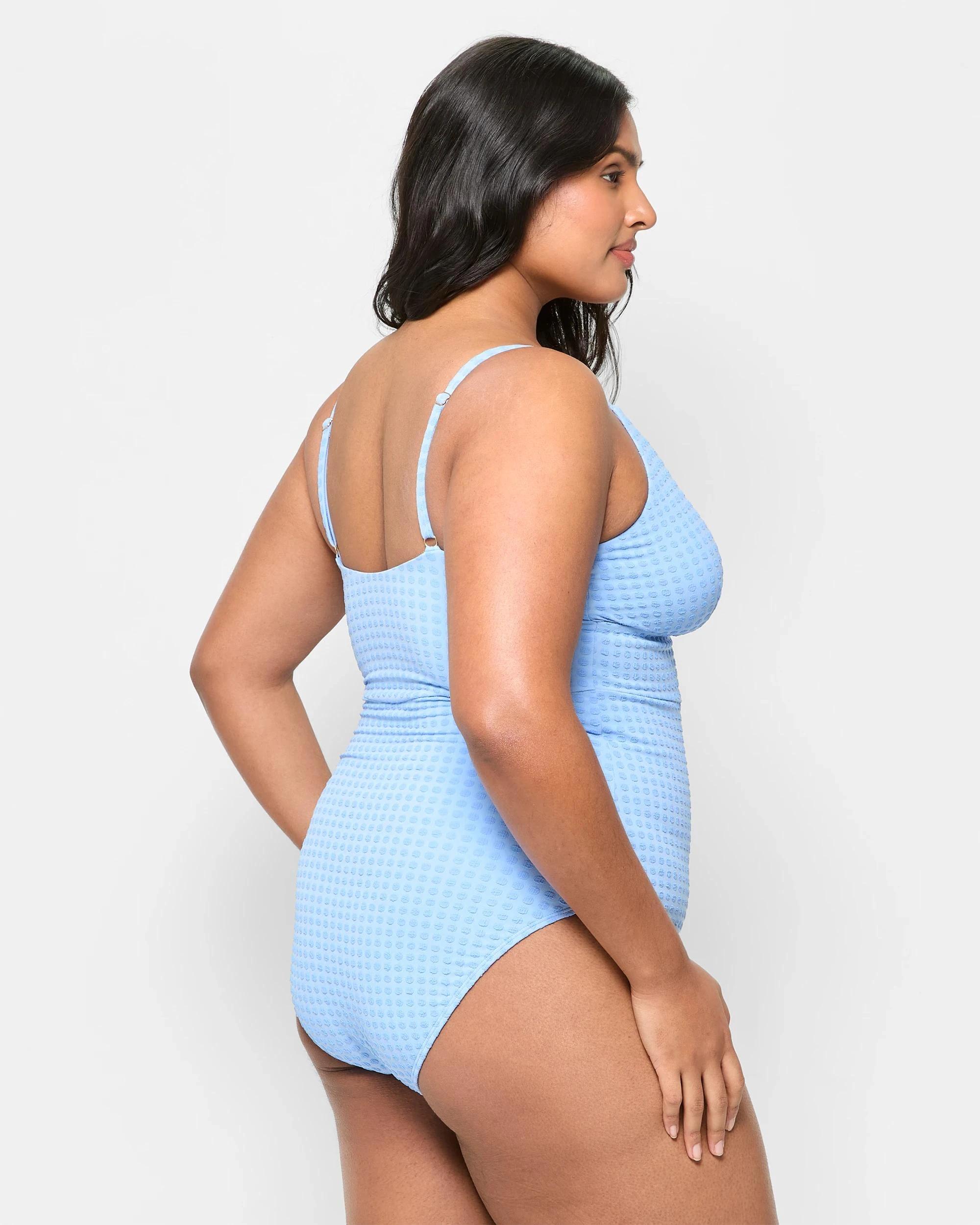 8 Target V-Front Textured One Piece Bathers - Shape Your Body PERIWINKLE SPOT, 8 of 9