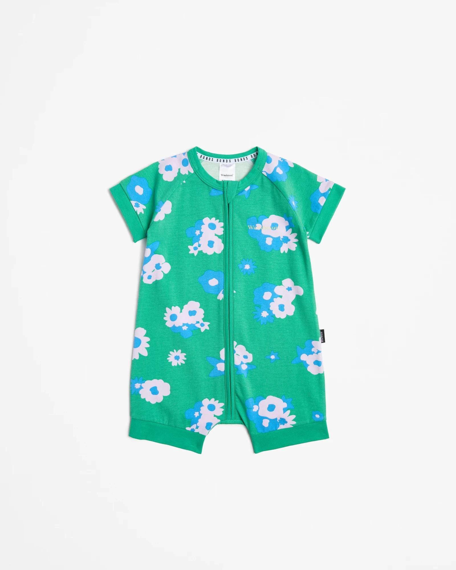 2 Bonds Baby Zippy Wondersuit Romper GREEN GARDEN CLUB, 2 of 5