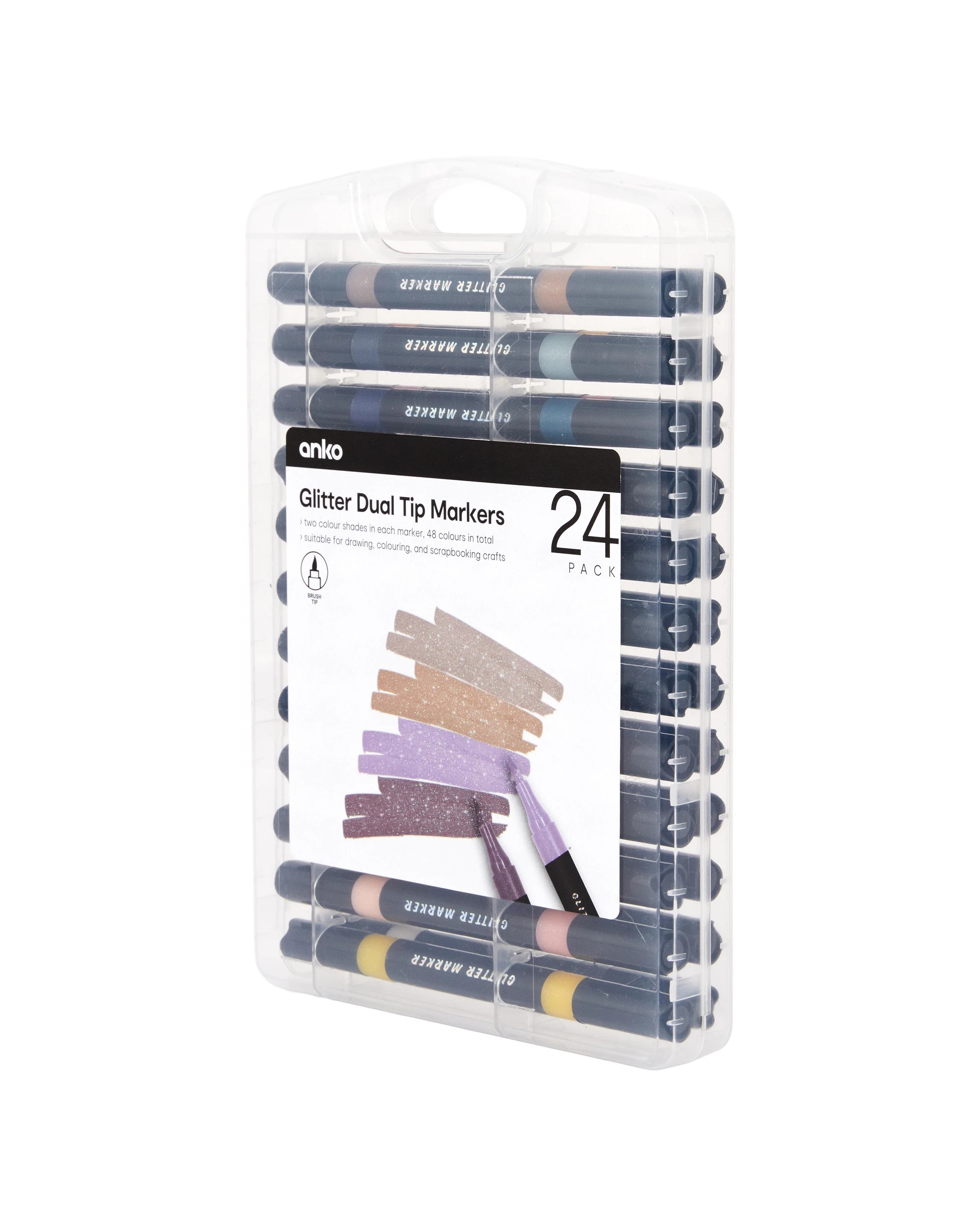 2 24 Pack Glitter Dual Tip Markers, 2 of 8